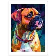 Boerboel Dog Illustrated with Colorful Triangles 4