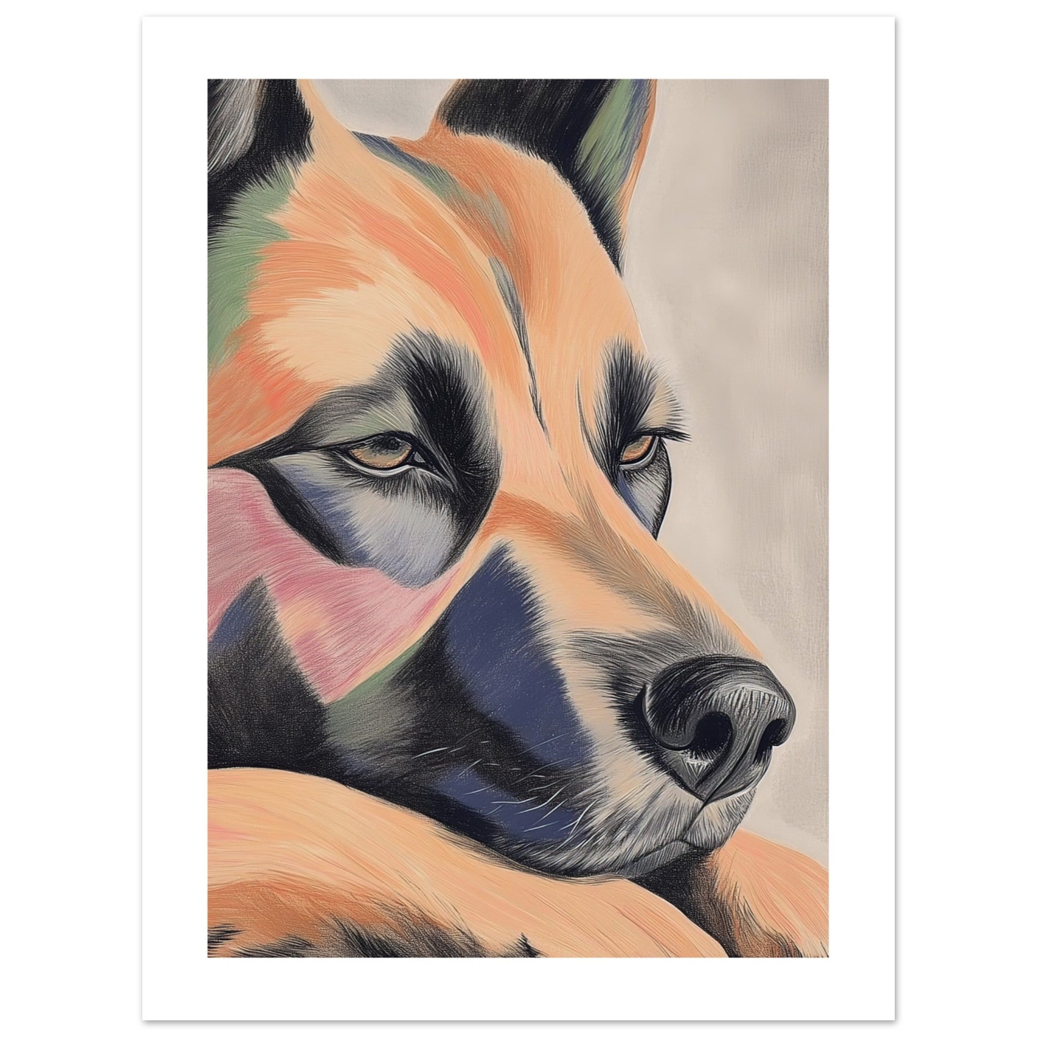 Belgian Tervuren Dog Relaxing Pastel Colored 2