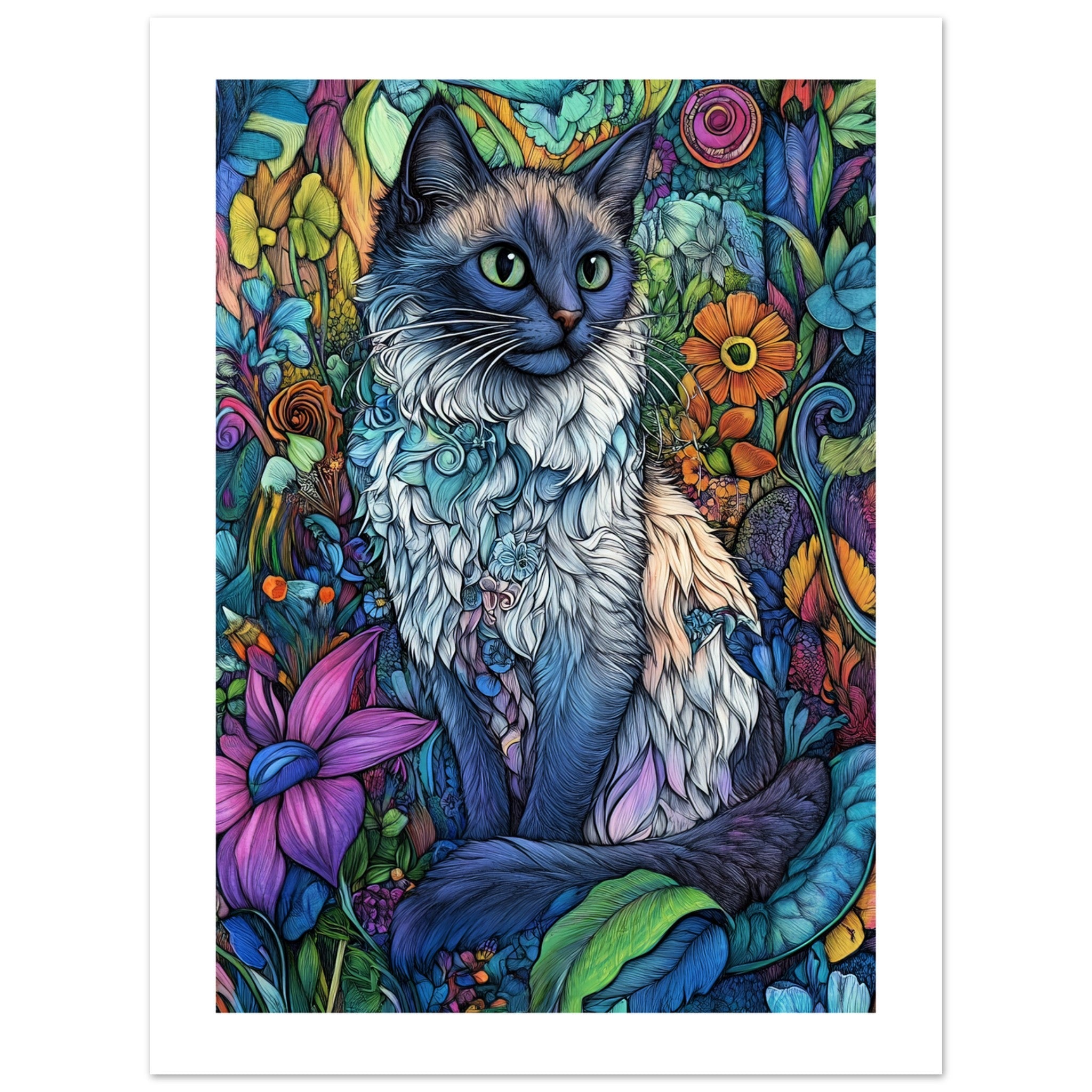Balinese Cat Painted With Tone Pen 3