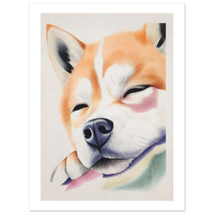 Akita Dog Relaxing Pastel Colored 2