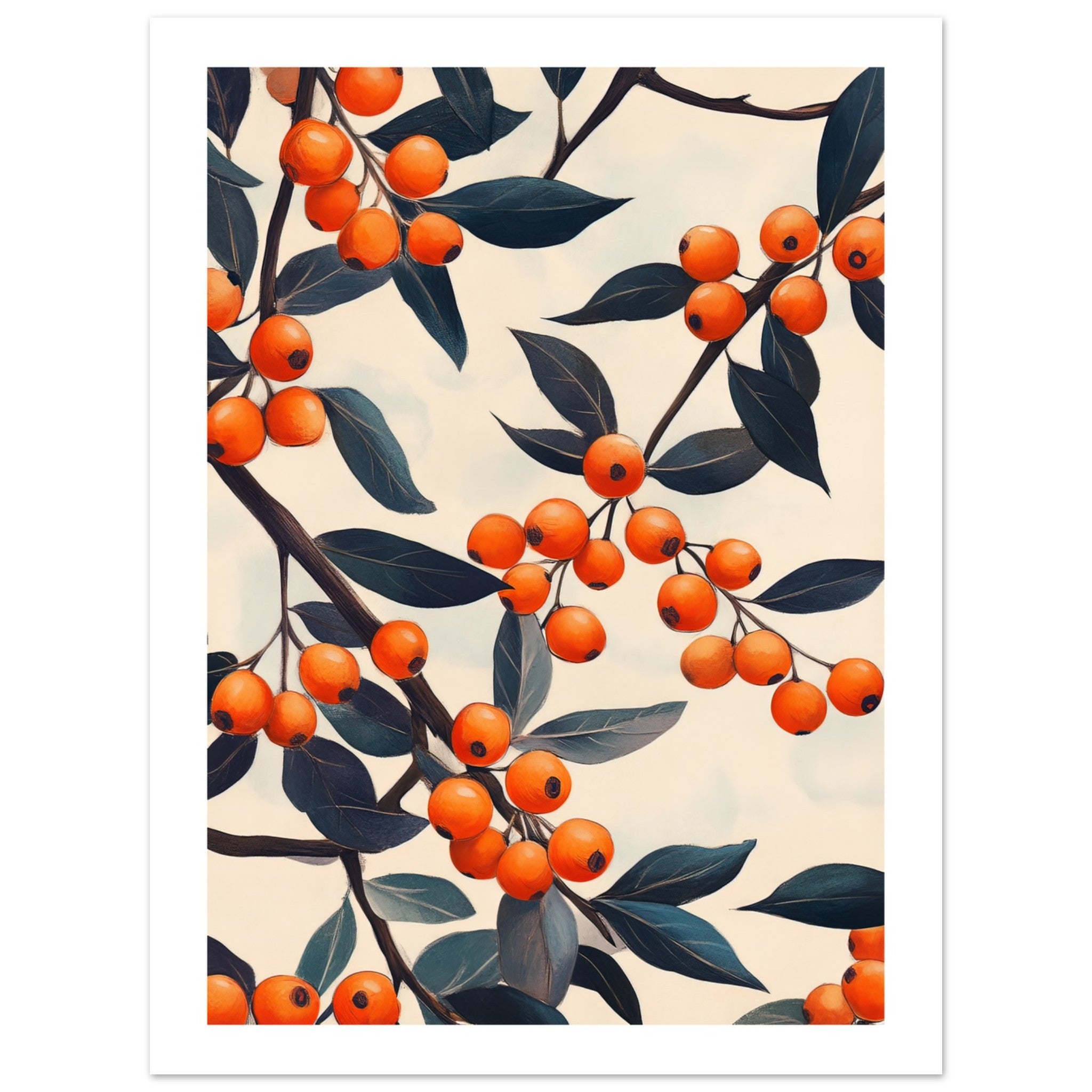 A pattern of Sea Buckthorn Berries