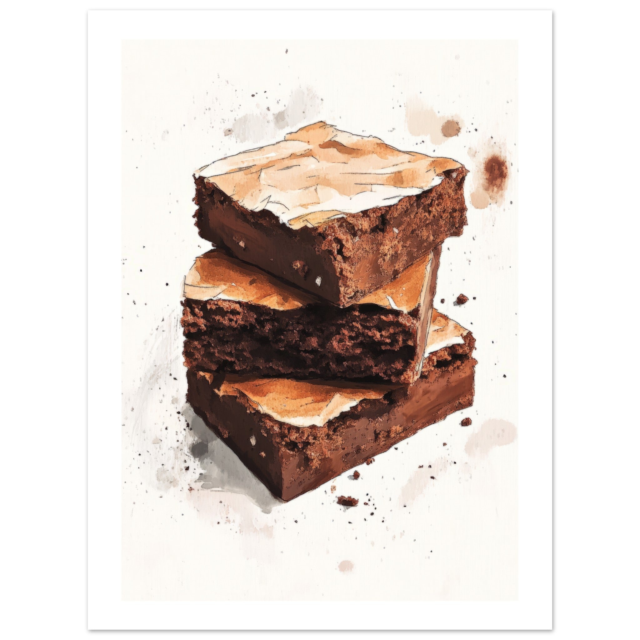 Brownies Watercolor Painting Wall Art 1