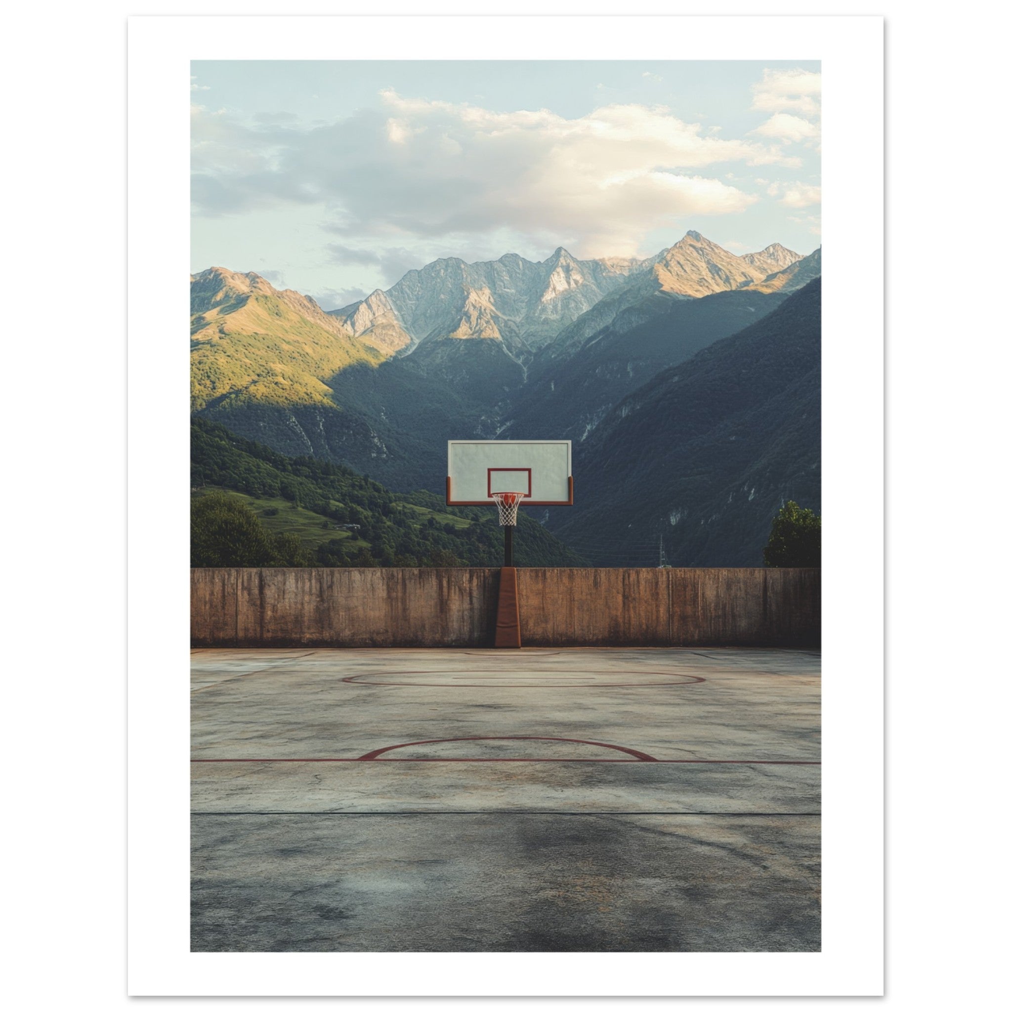 Basketball Court in Mountains