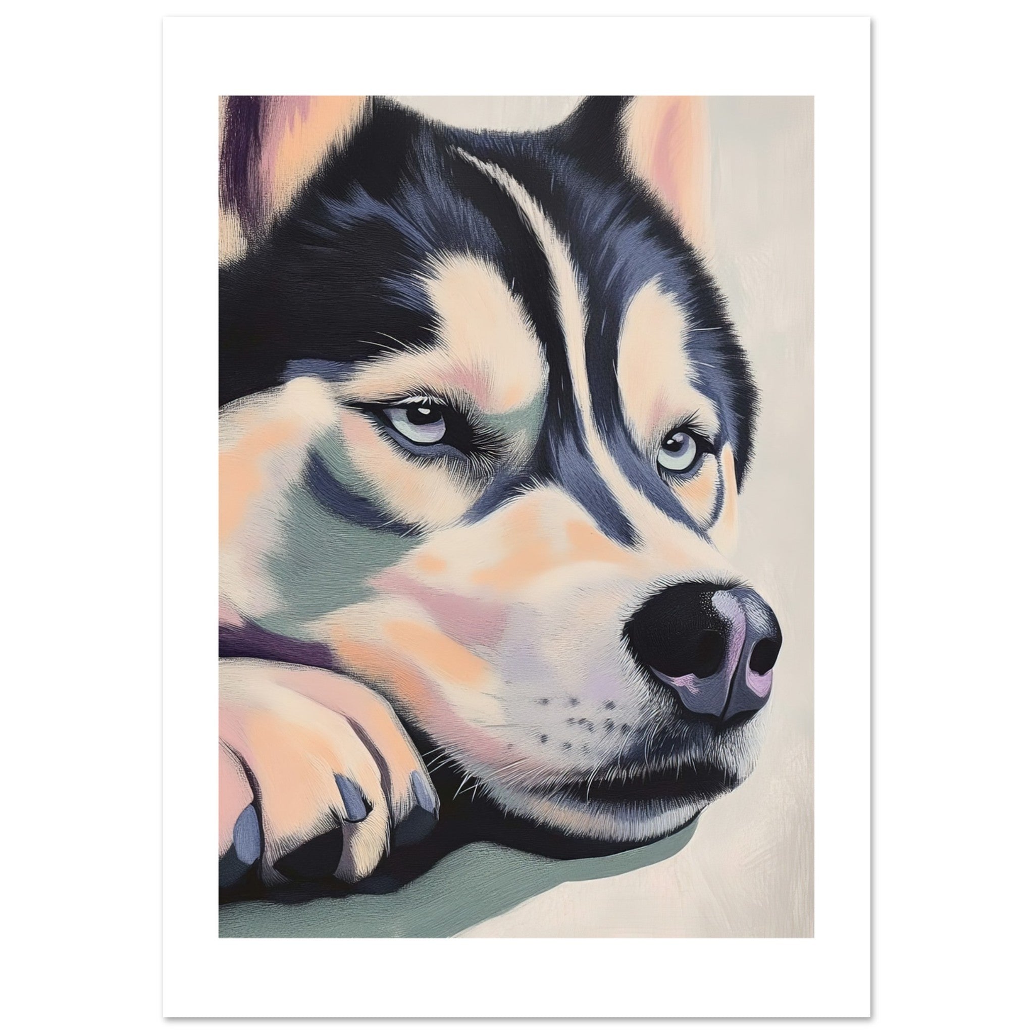 Alaskan Malamute Dog Relaxing Pastel Colored