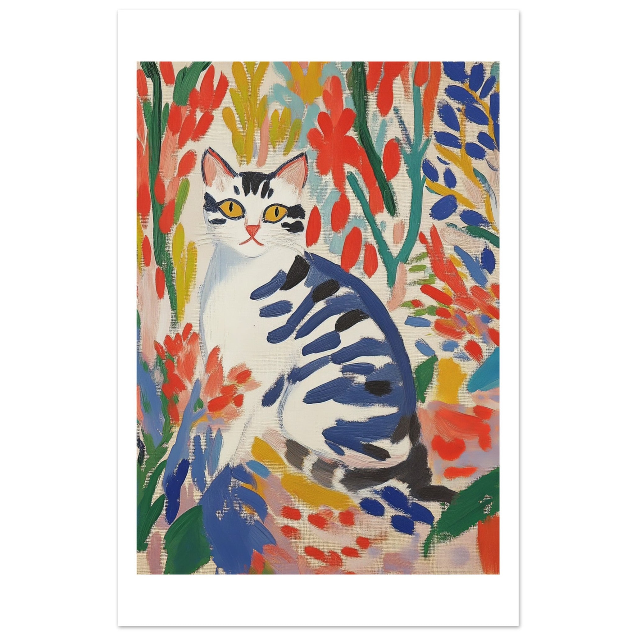American Bobtail Cat Inspired by Matisse 3