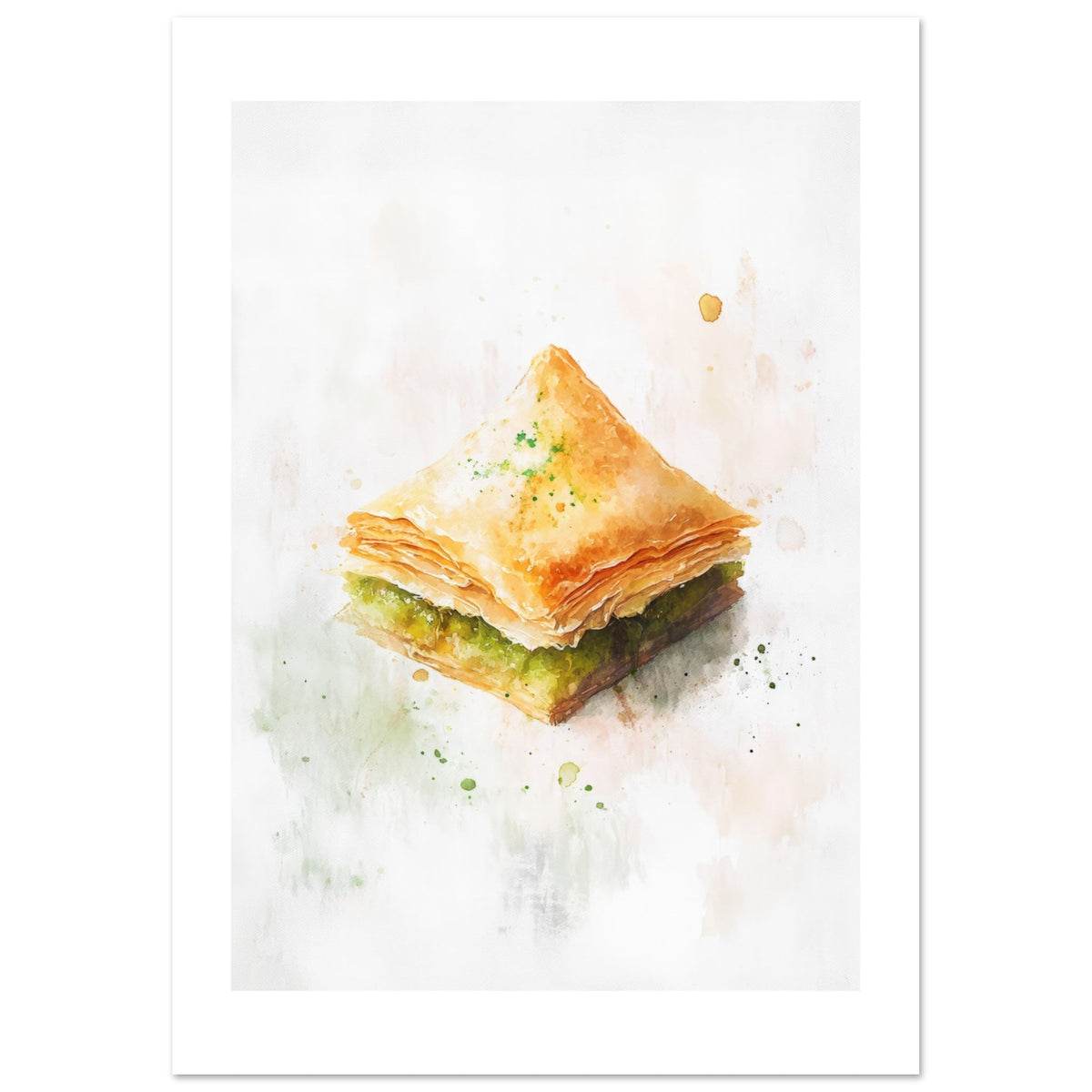 Baklava Watercolor Painting Wall Art 1