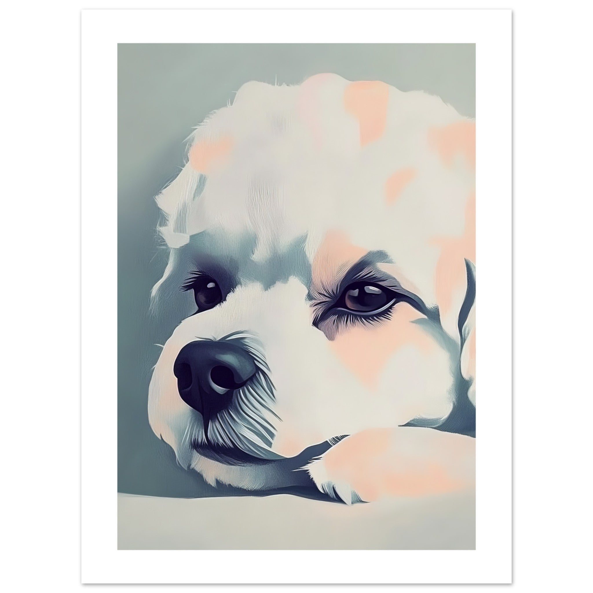 Bichon Frise Dog Relaxing Pastel Colored