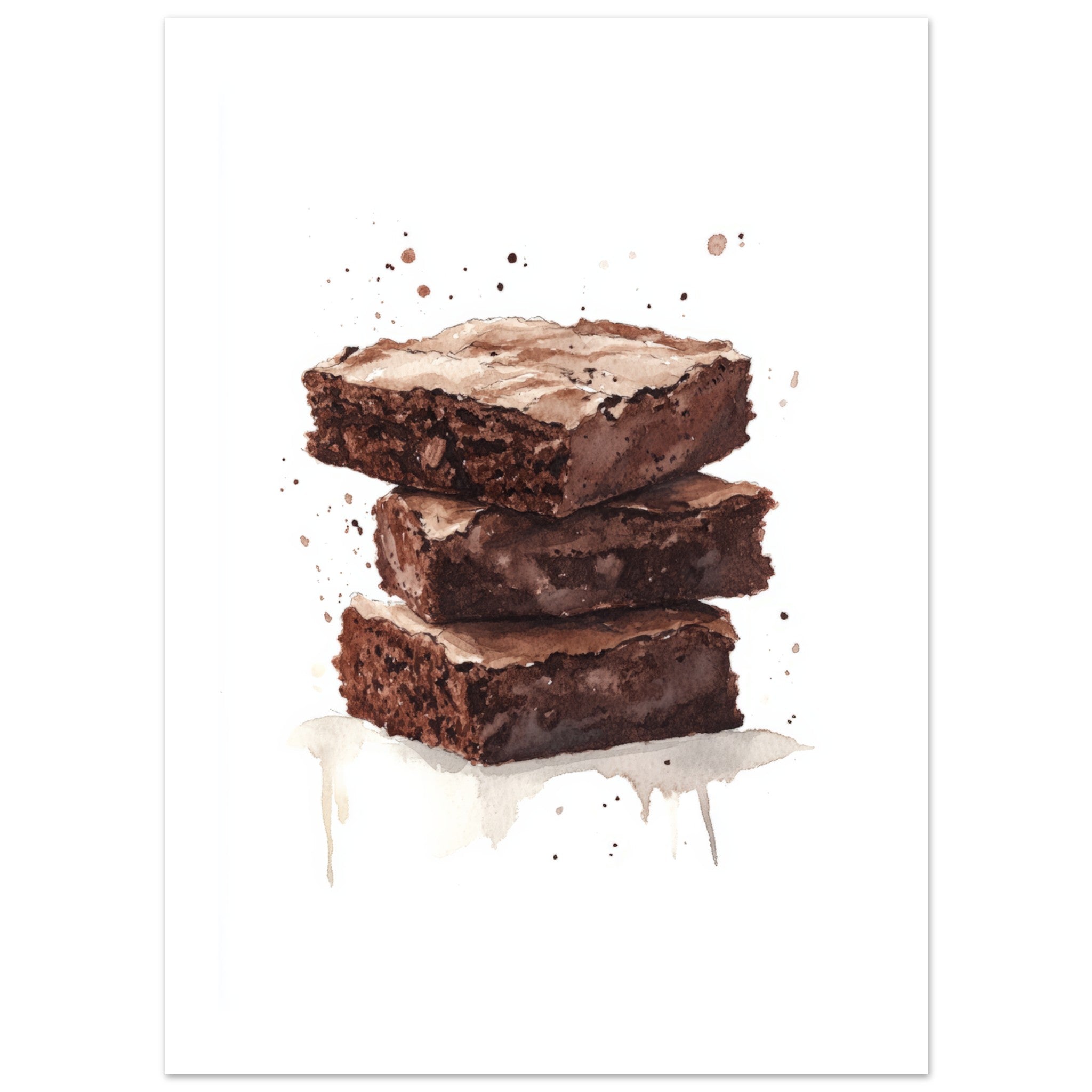 Brownies Watercolor Painting Wall Art 2