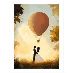 A black wedding couple infront of a hot ballon 1