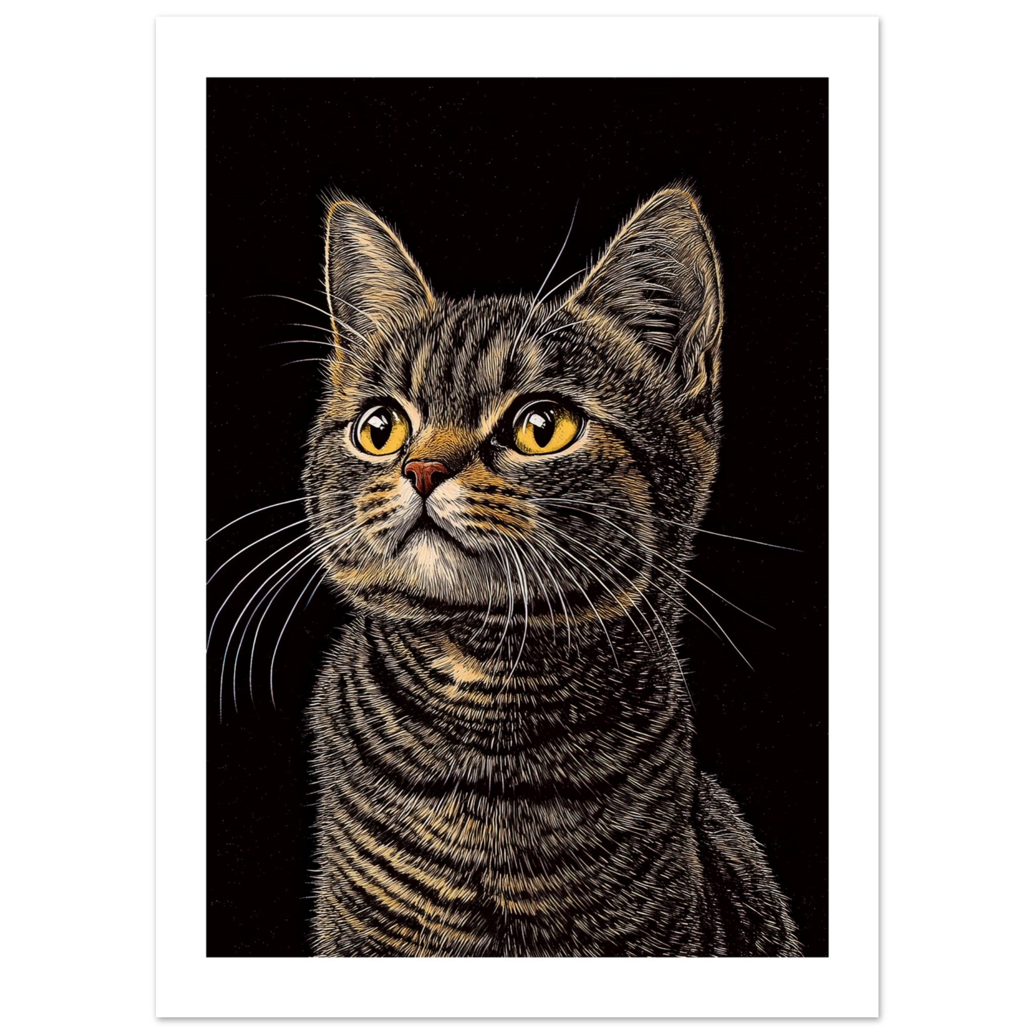 American Shorthair Cat Painted With Tone Pen 2