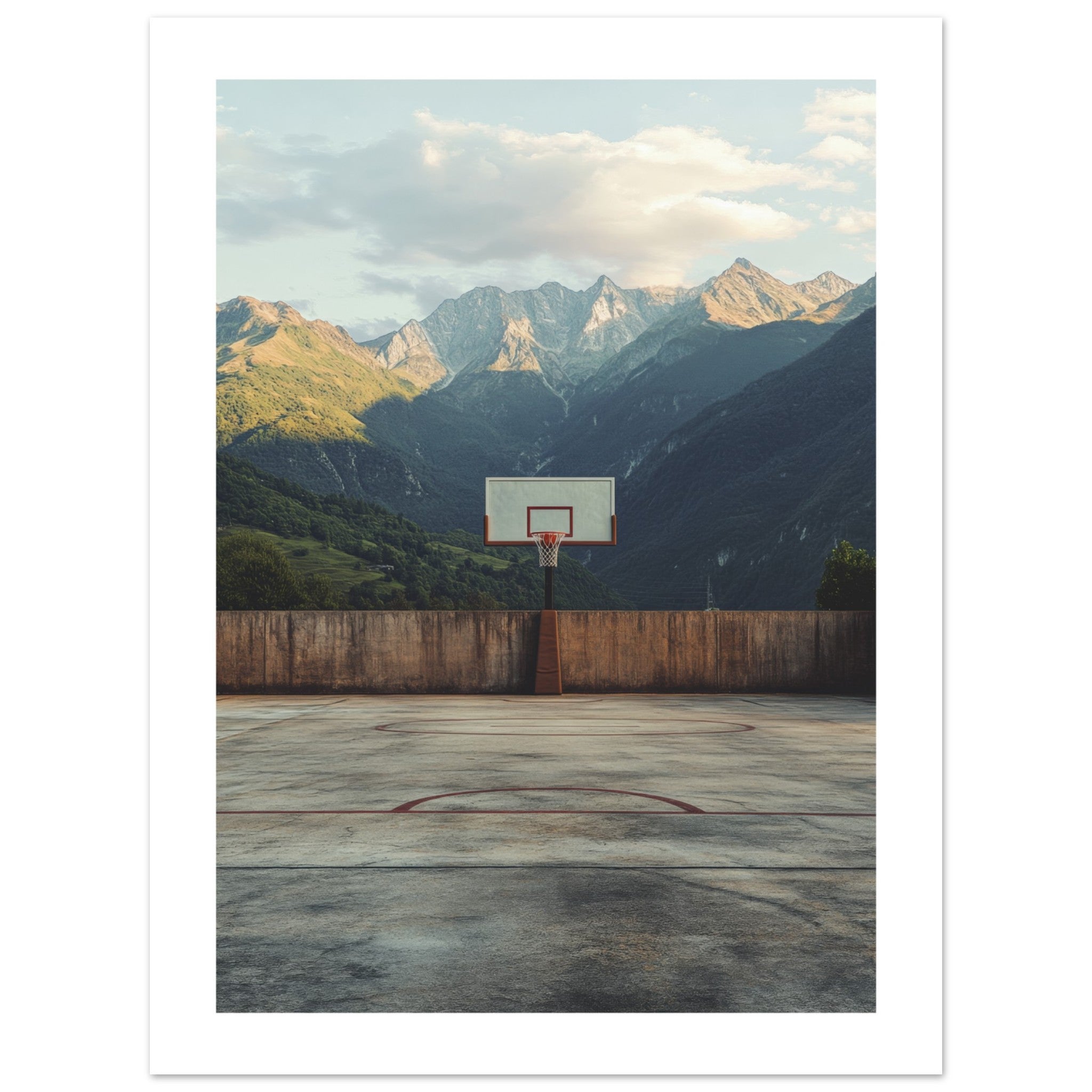 Basketball Court in Mountains