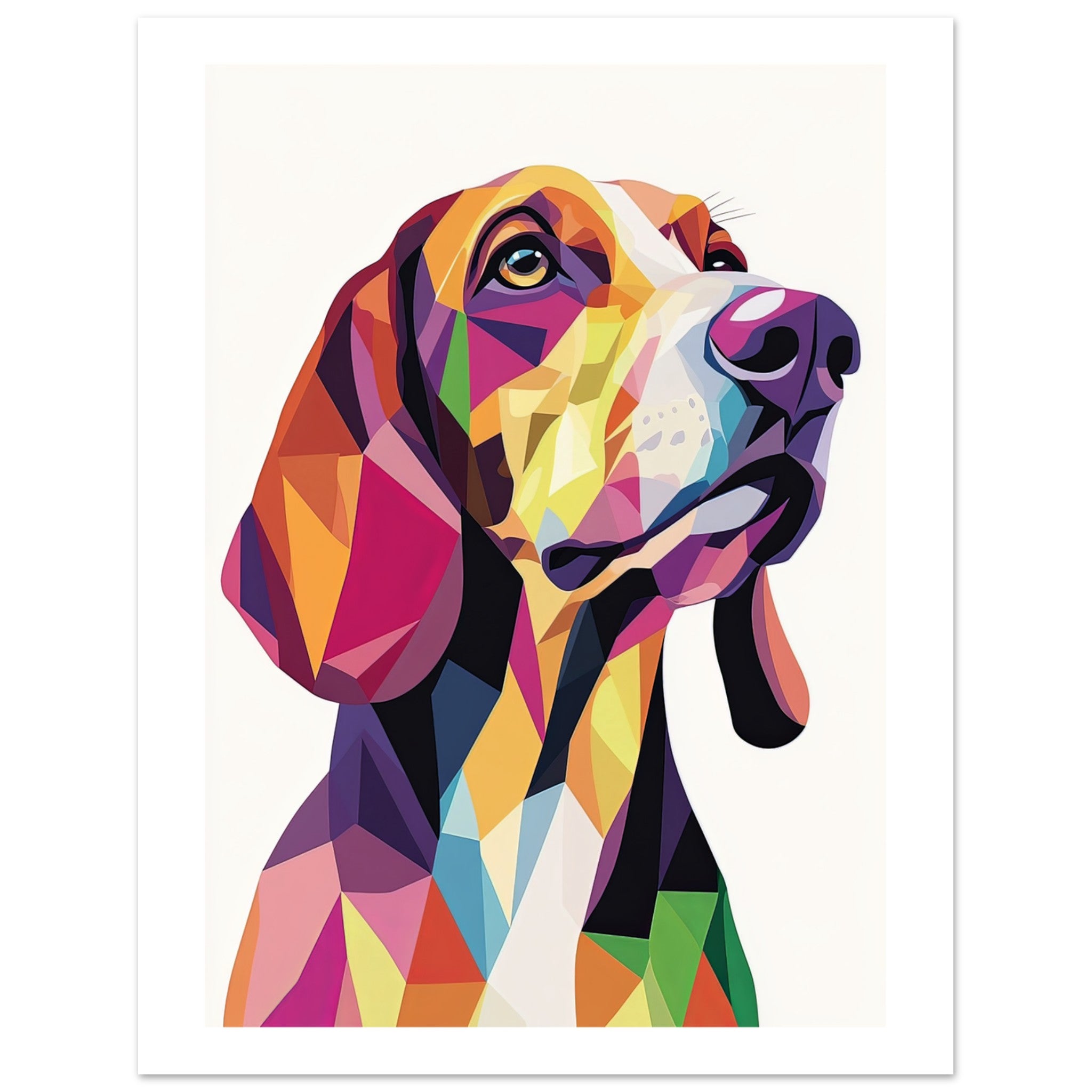Bloodhound Dog Illustrated with Colorful Triangles 5
