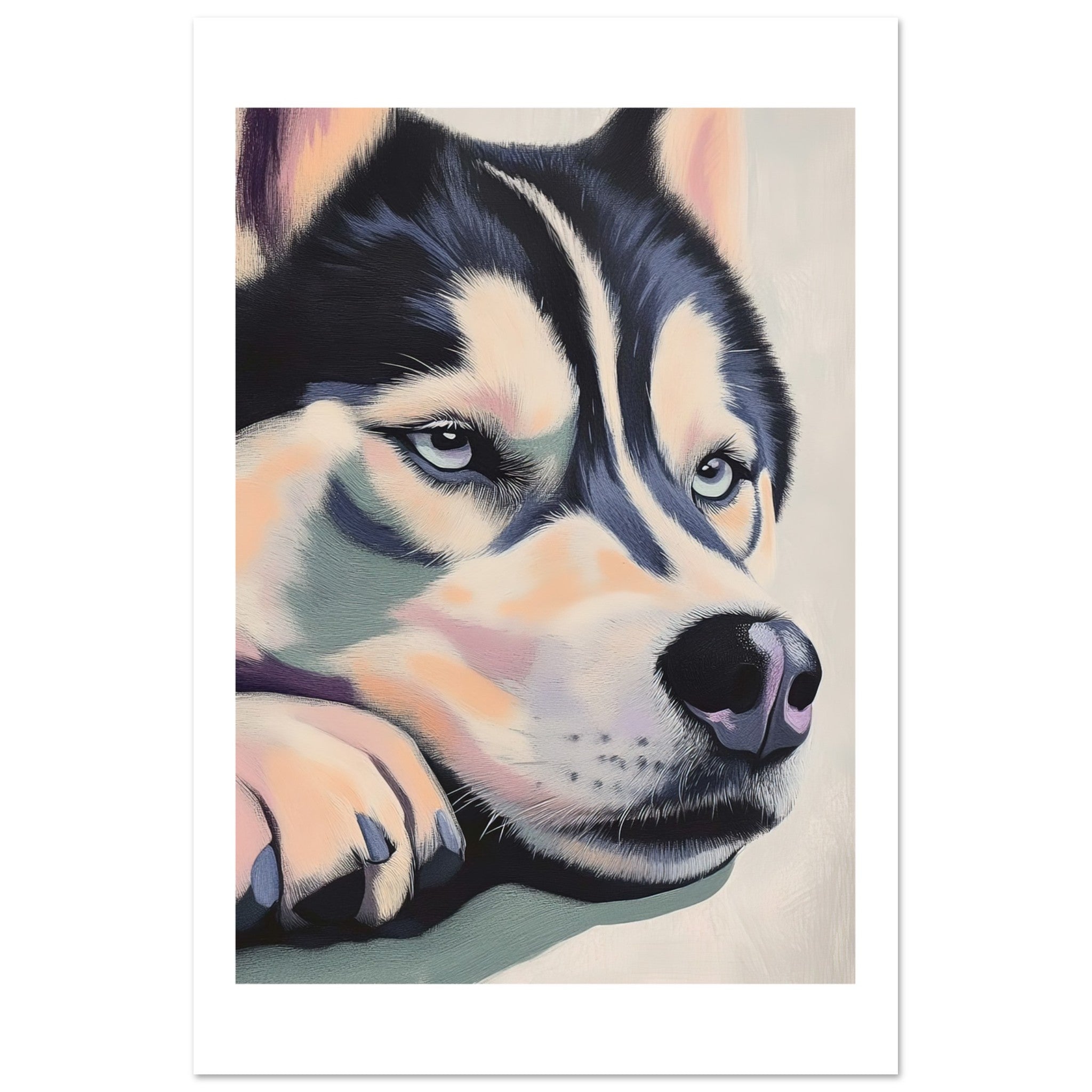 Alaskan Malamute Dog Relaxing Pastel Colored