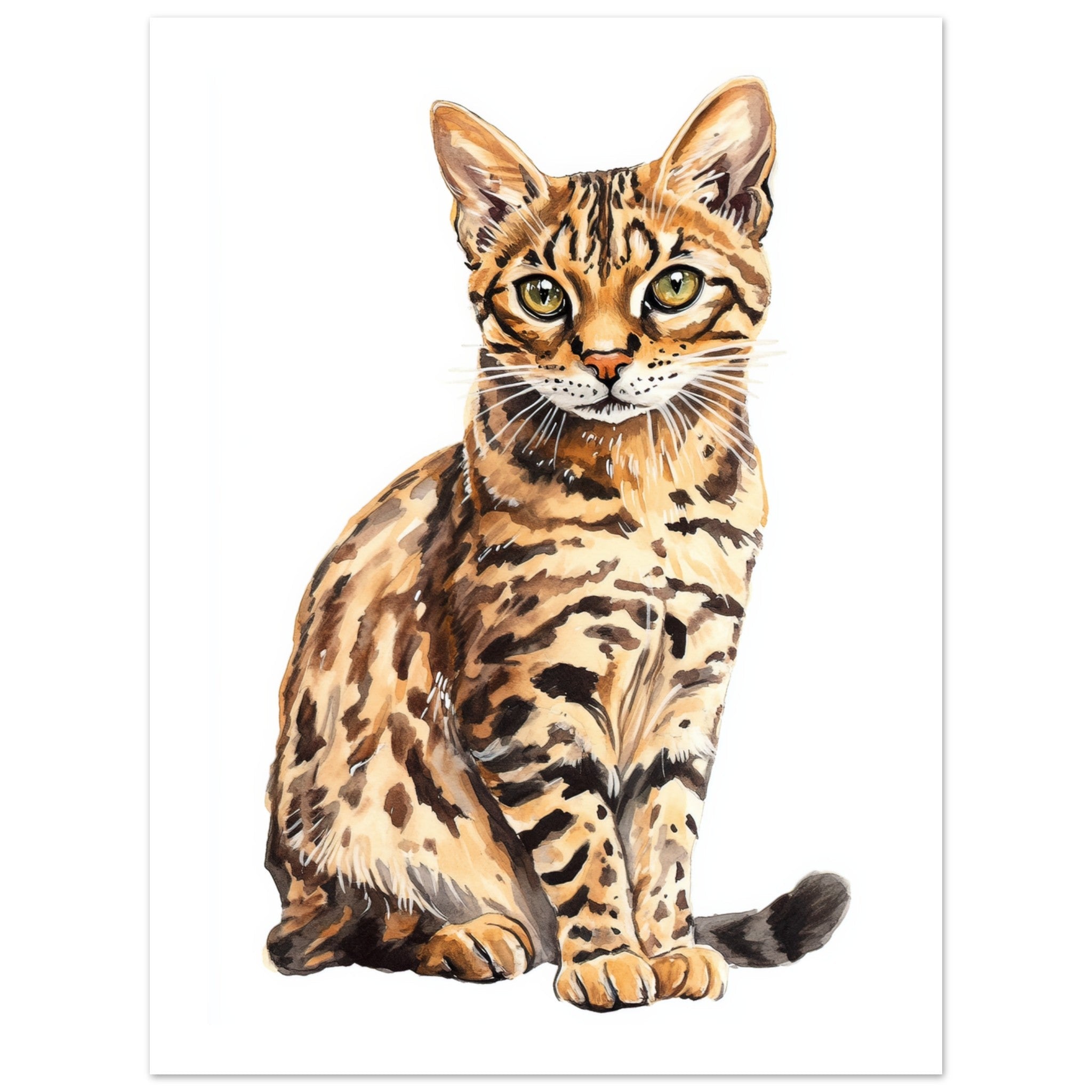 Bengal Cat Painted With Tone Pen 2
