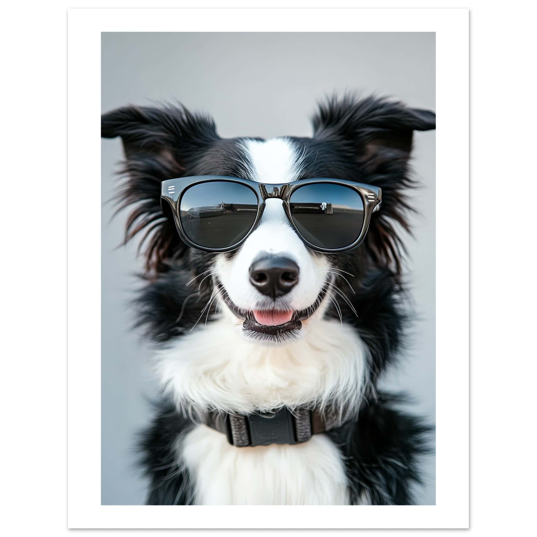 Border Collie Dog Wearing Pilot Sunglasses 1