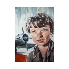 Amelia Earhart Poster Art Print // Wall-Art Of Famous Amelia Earhart
