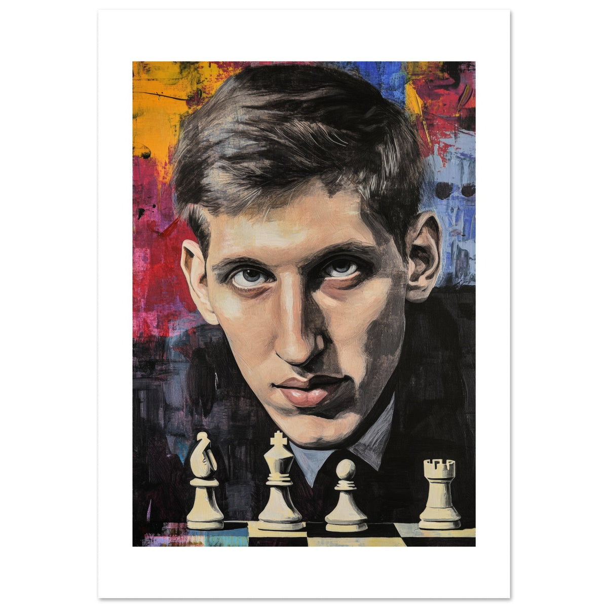 Bobby Fischer Poster Art Print // Wall-Art Of Famous Bobby Fischer