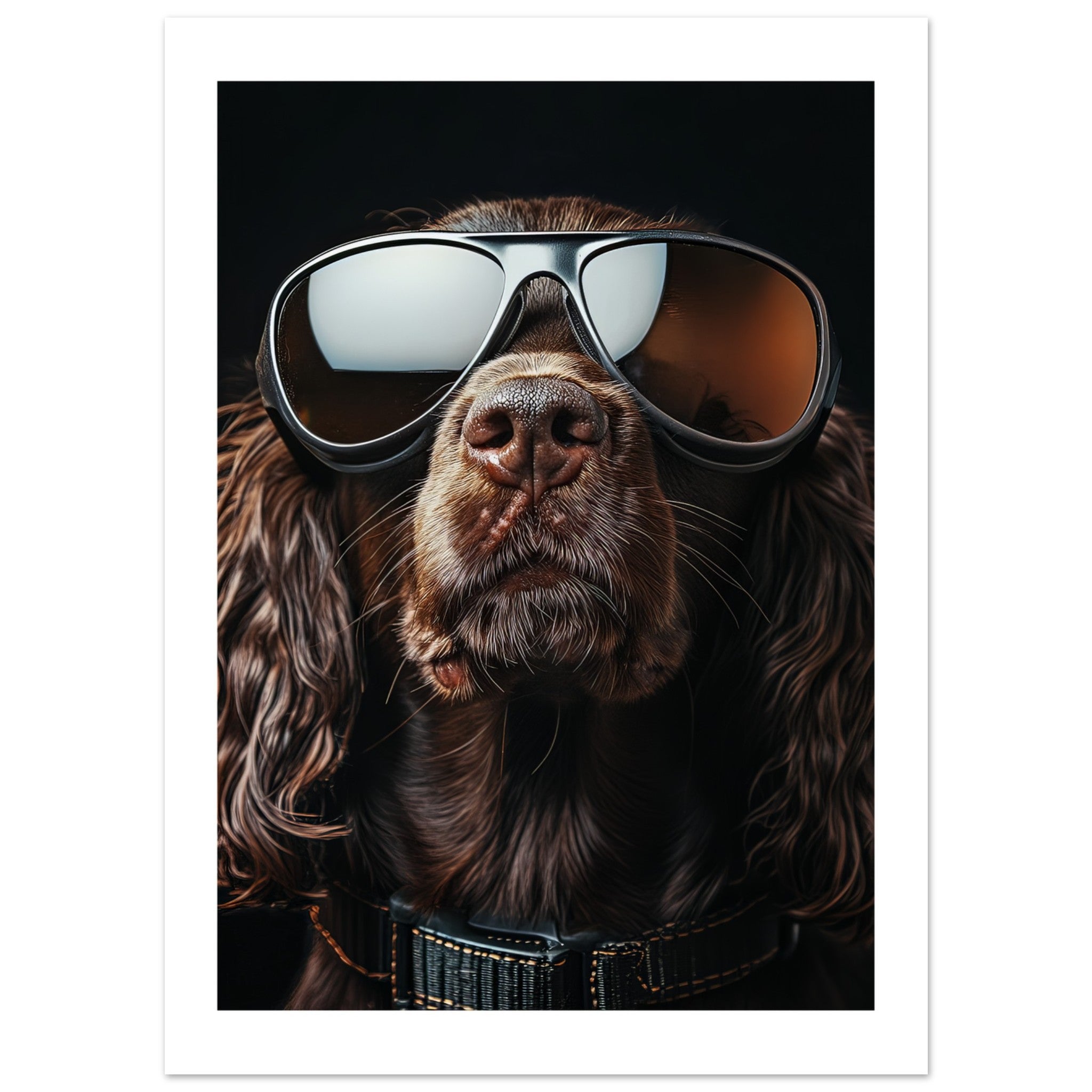Boykin Spaniel Dog Wearing Pilot Sunglasses