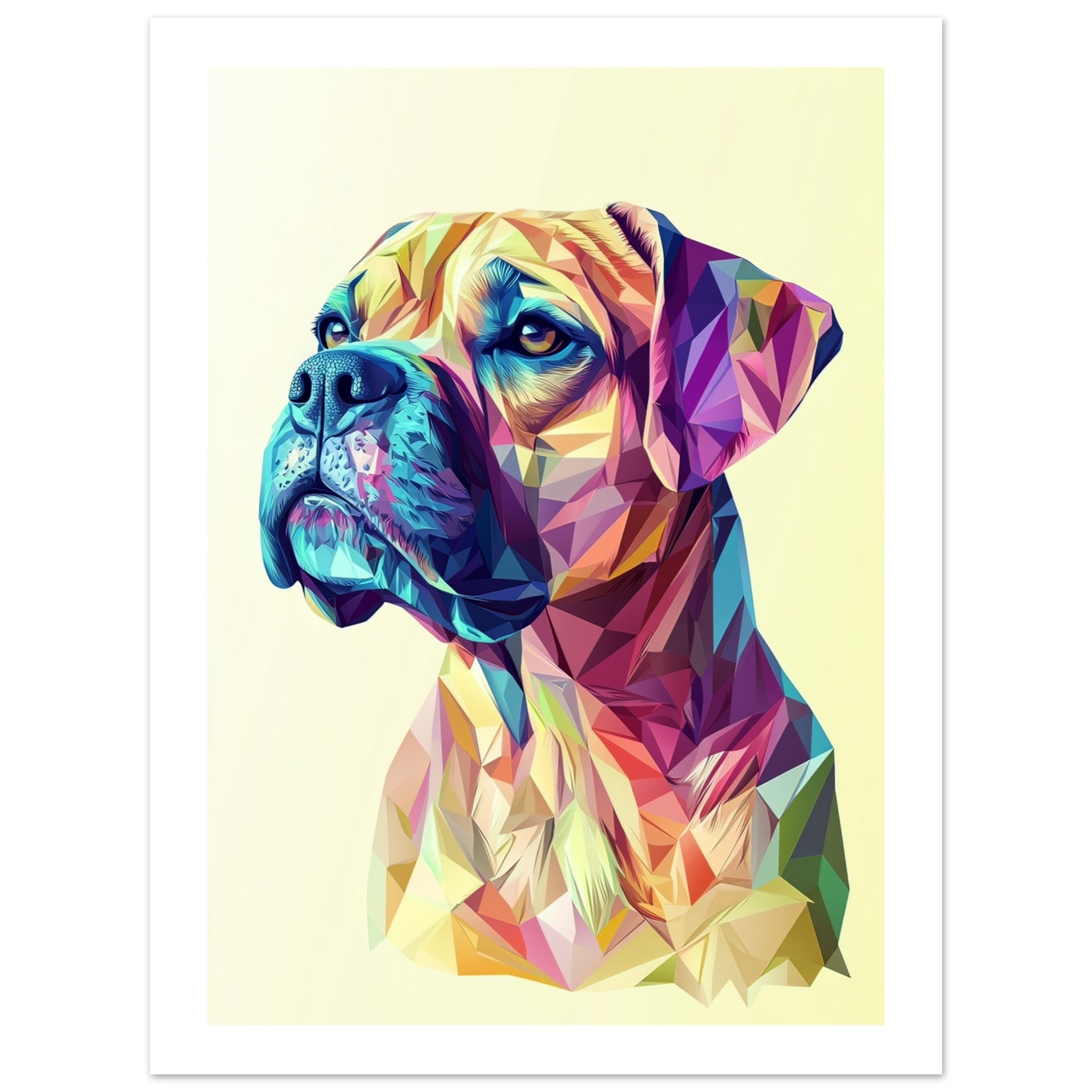 Boerboel Dog Illustrated with Colorful Triangles 1