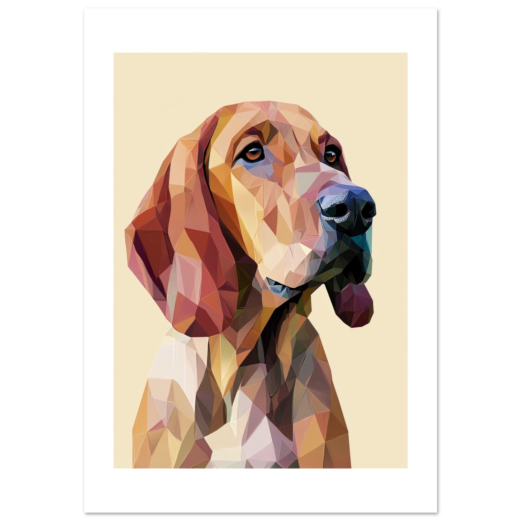 Bloodhound Dog Illustrated with Colorful Triangles 2