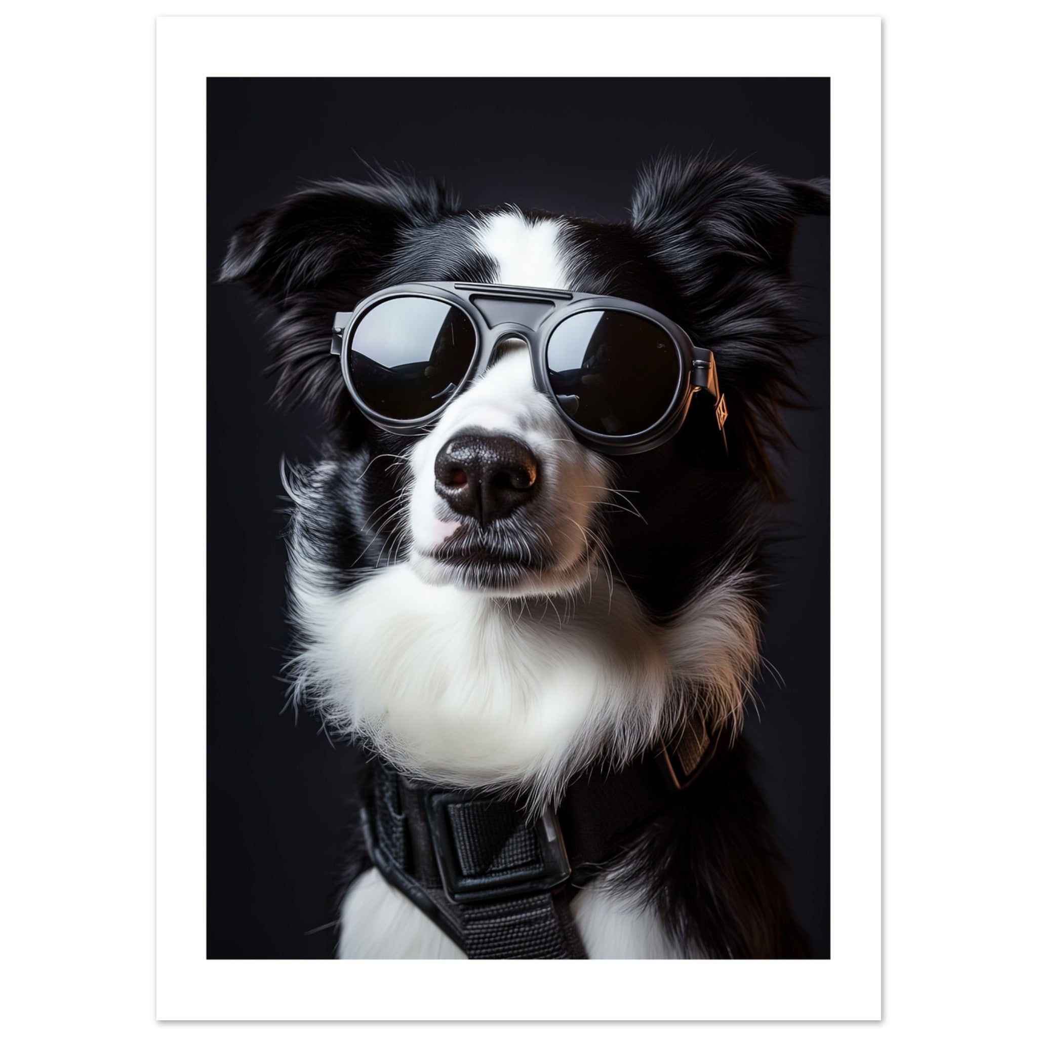 Border Collie Dog Wearing Pilot Sunglasses 2