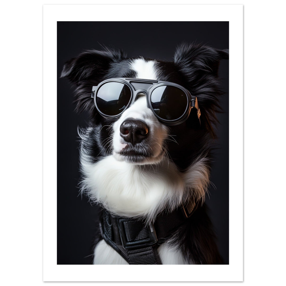 Border Collie Dog Wearing Pilot Sunglasses 2