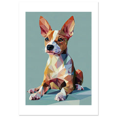 Basenji Dog Illustrated with Colorful Triangles 4