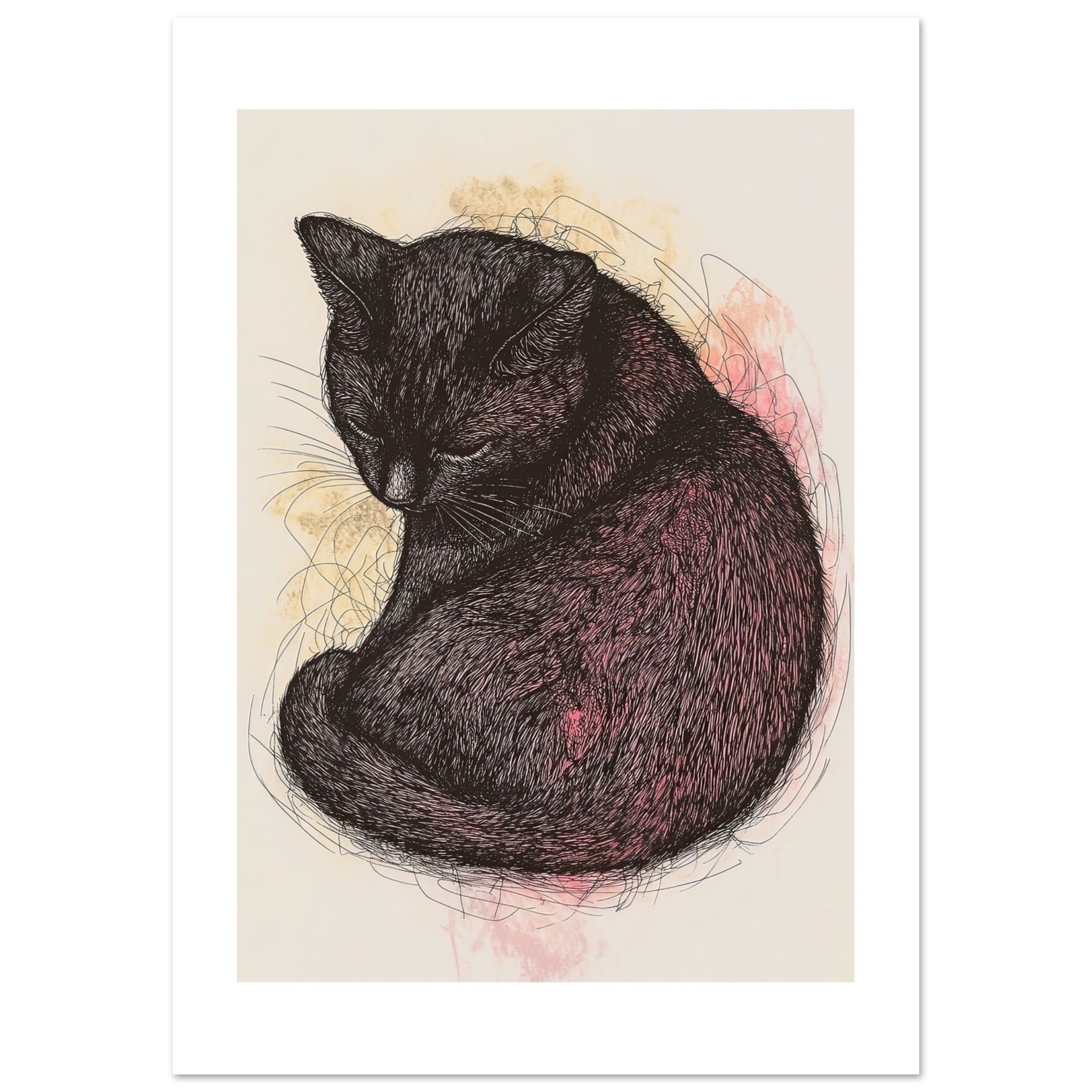 Bombay Cat Painted With Tone Pen 2