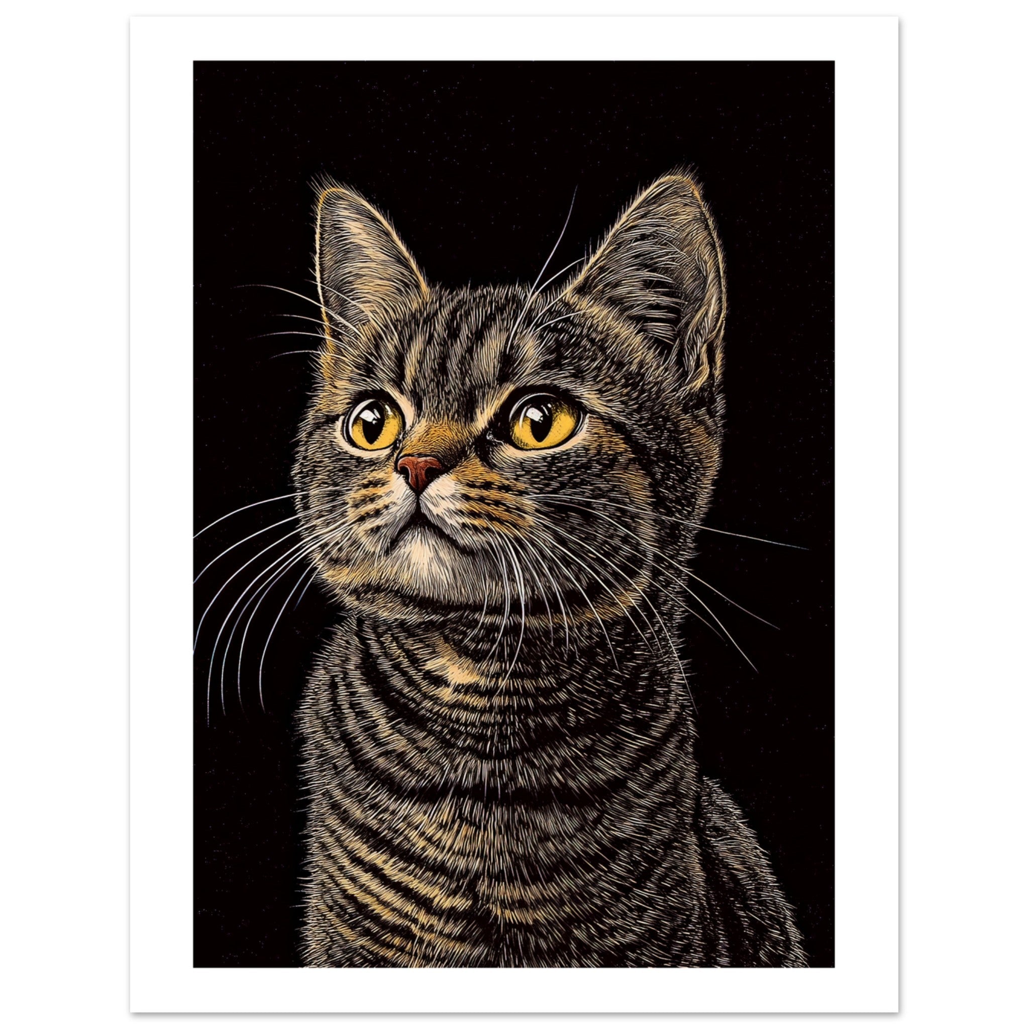American Shorthair Cat Painted With Tone Pen 2