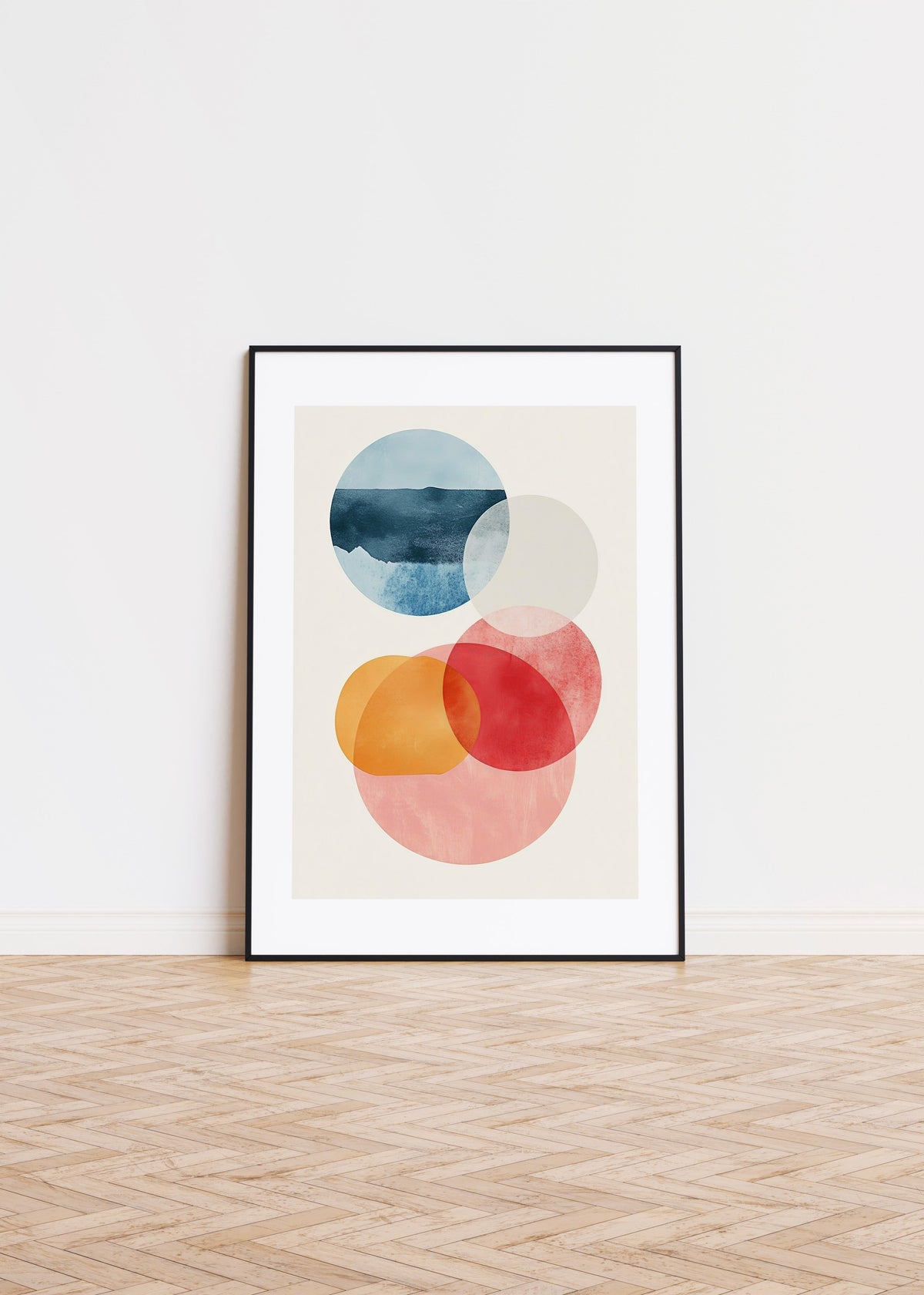 Aquarelle Circles on Off-White Background