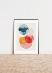 Aquarelle Circles on Off-White Background