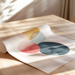 Aquarelle Circles on Off-White Background 2