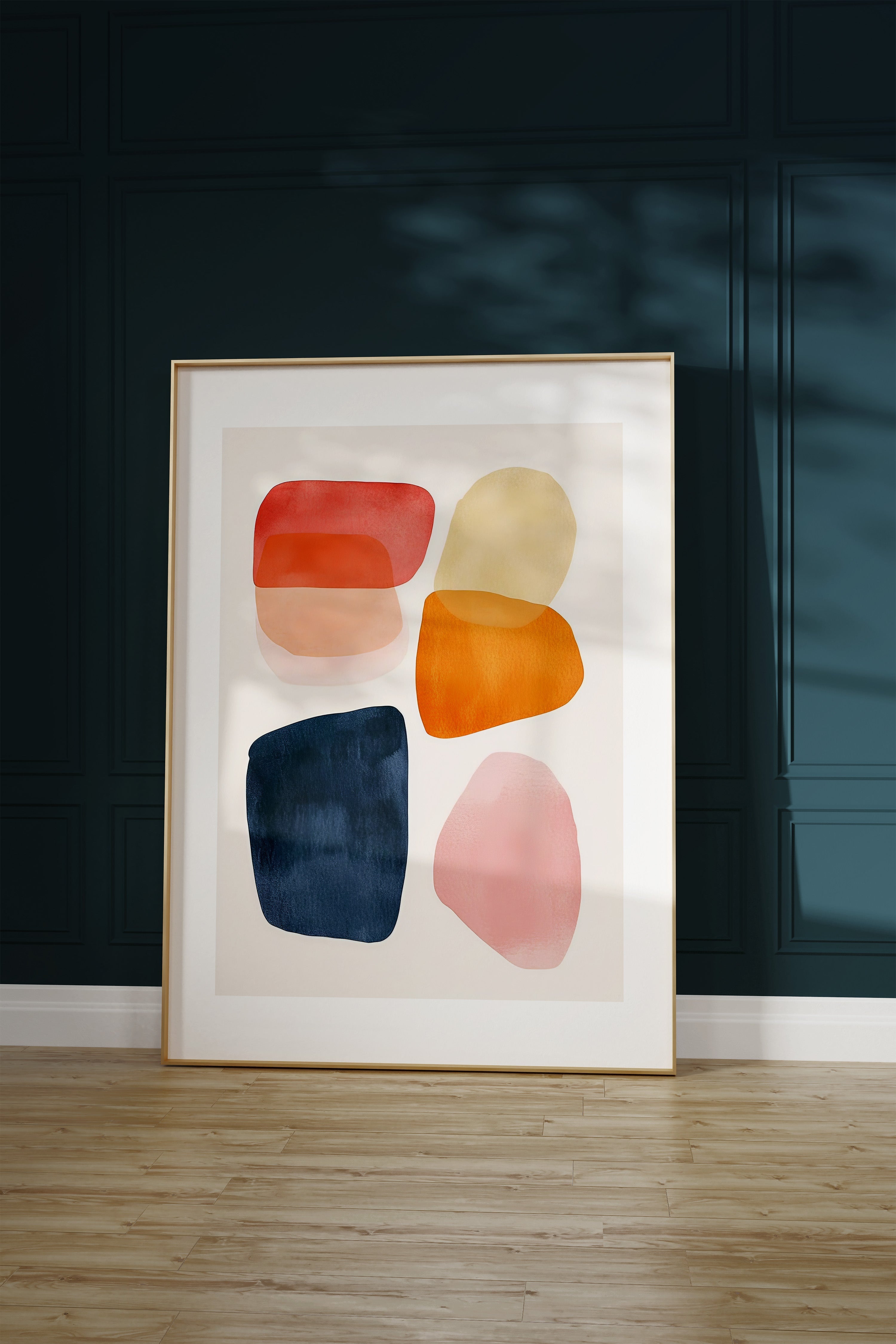 Aquarelle Shapes on Off-White Background 2