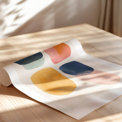 Aquarelle Shapes on Off-White Background 4