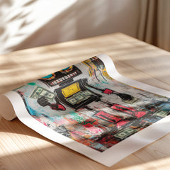 Basquiat inspired robot with money