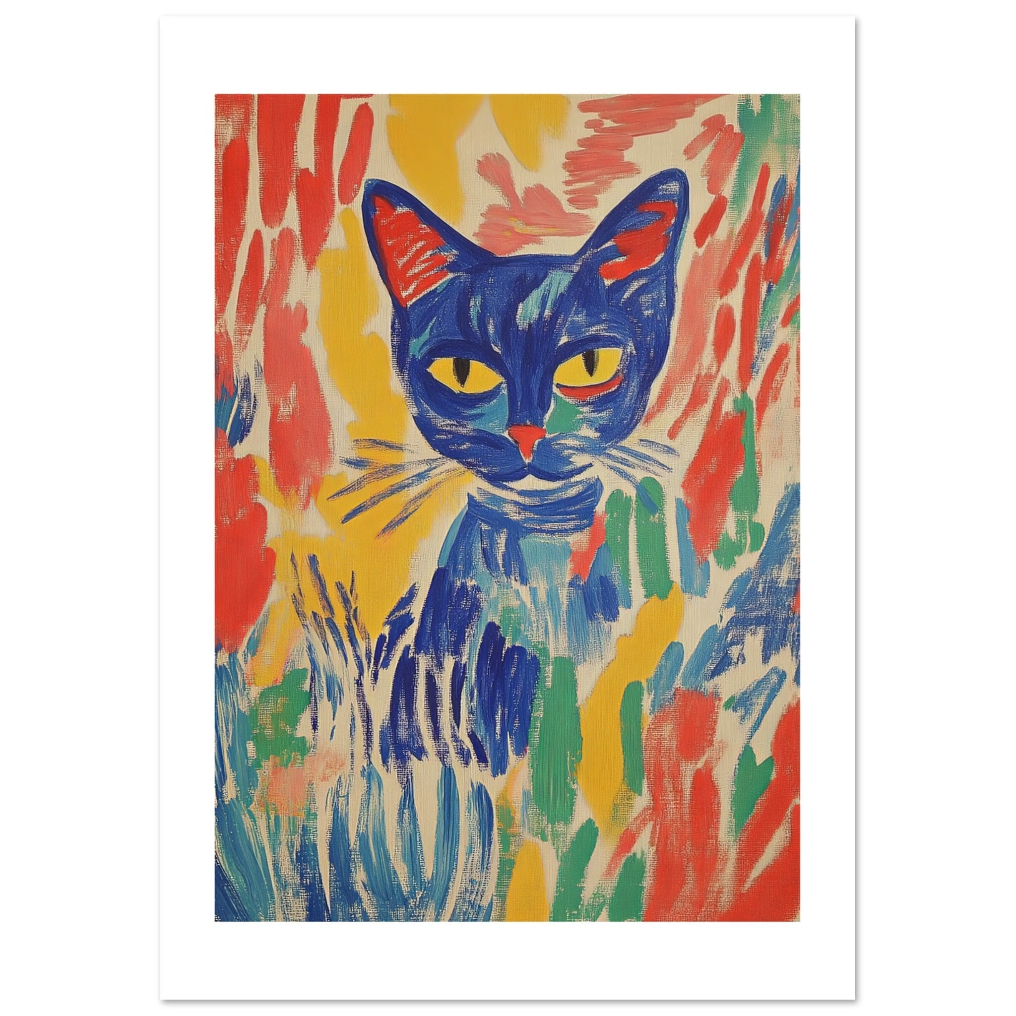 Abyssinian Cat Inspired by Matisse