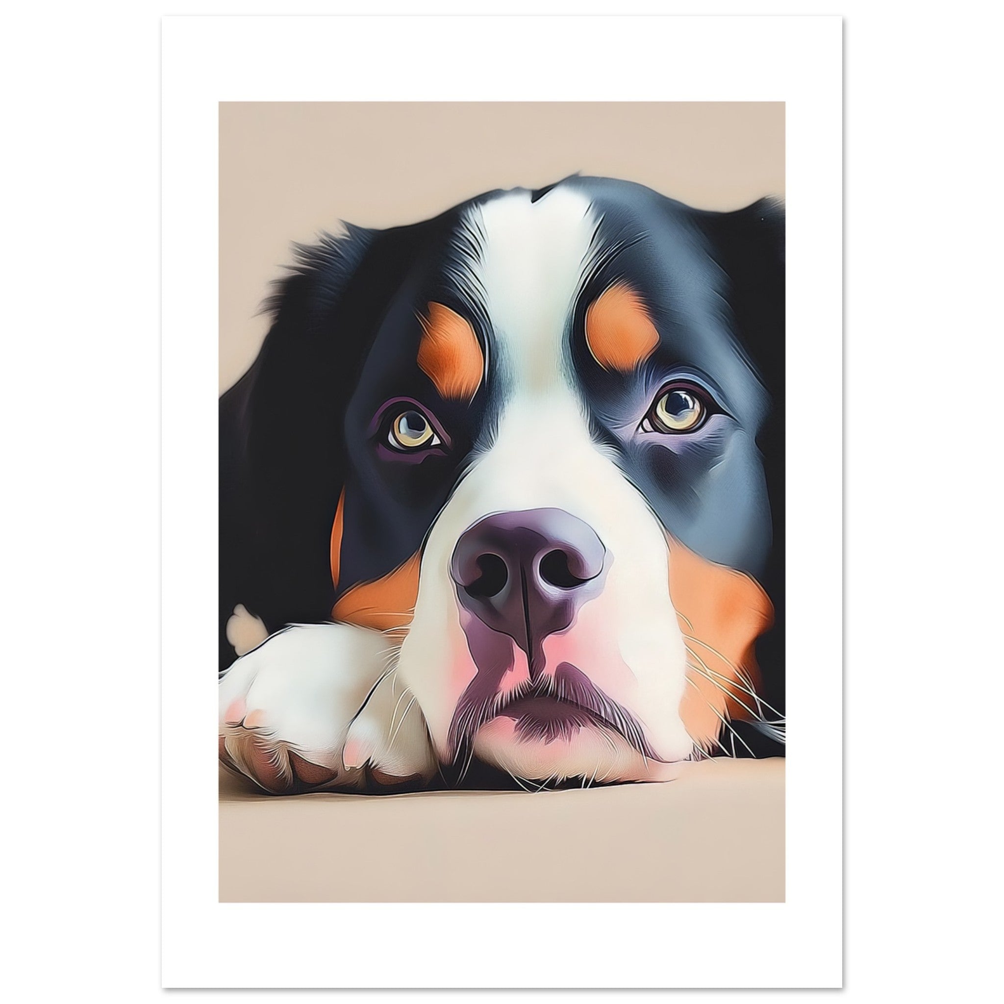 Bernese Mountain Dog Relaxing Pastel Colored
