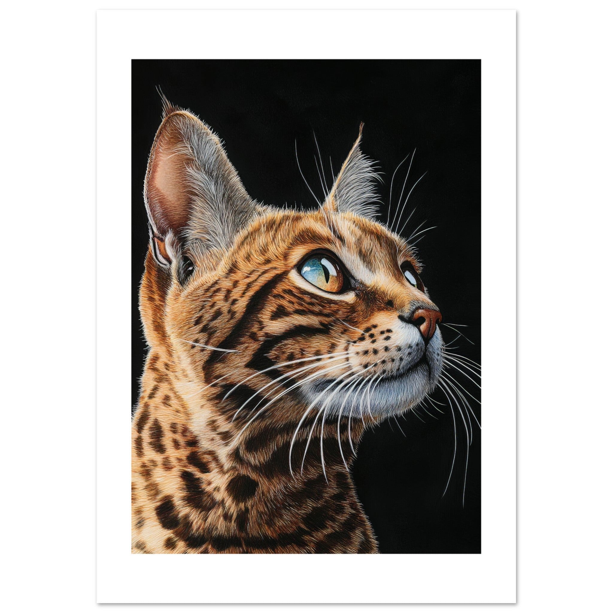 Bengal Cat Painted With Tone Pen 1