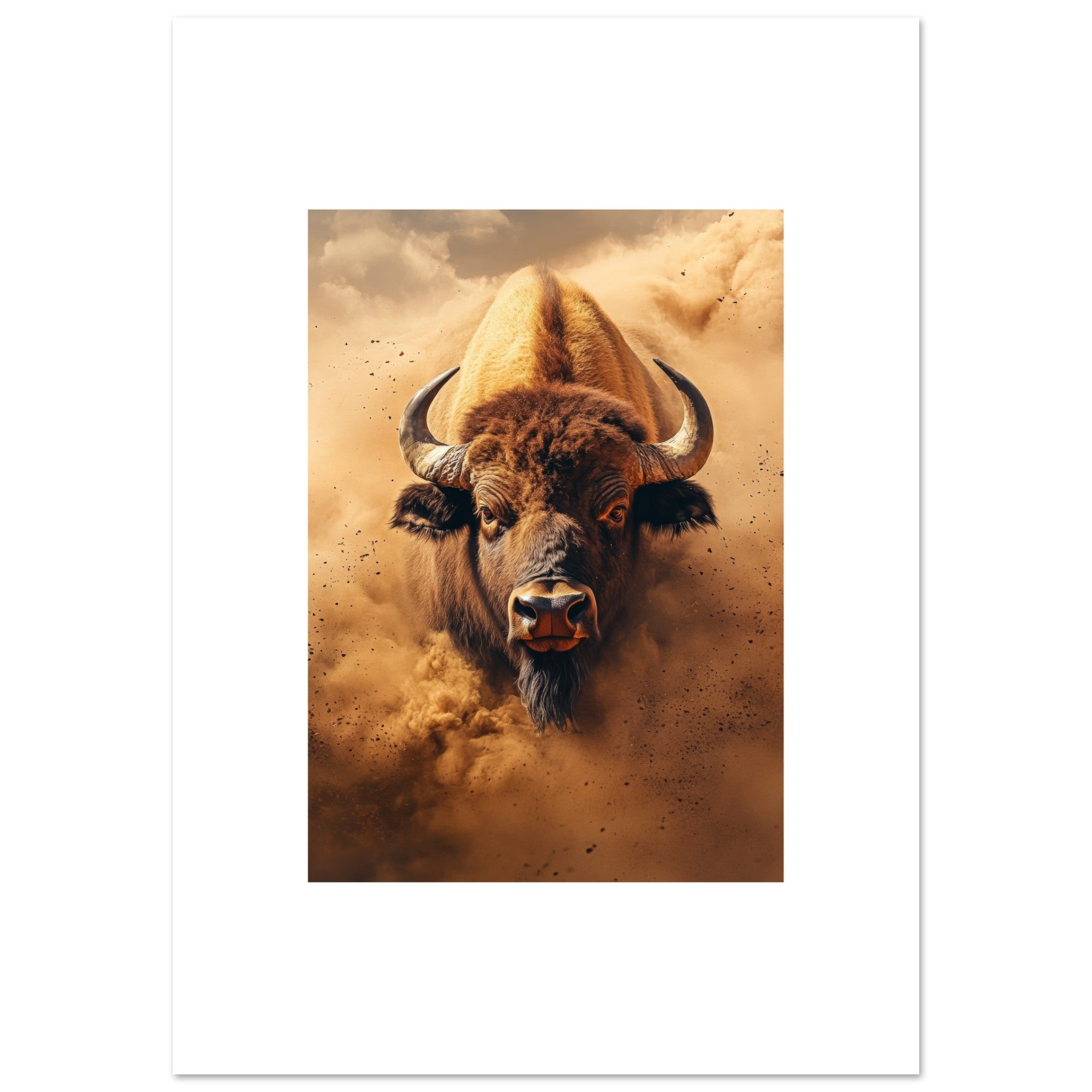 Buffalo portrait in a sandstorm 3