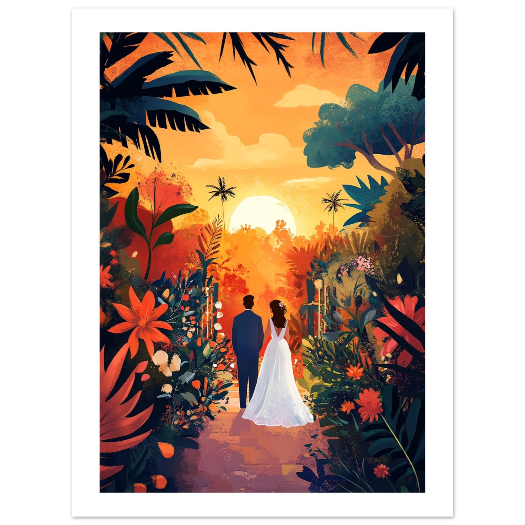 A wedding couple infront of a garden 4