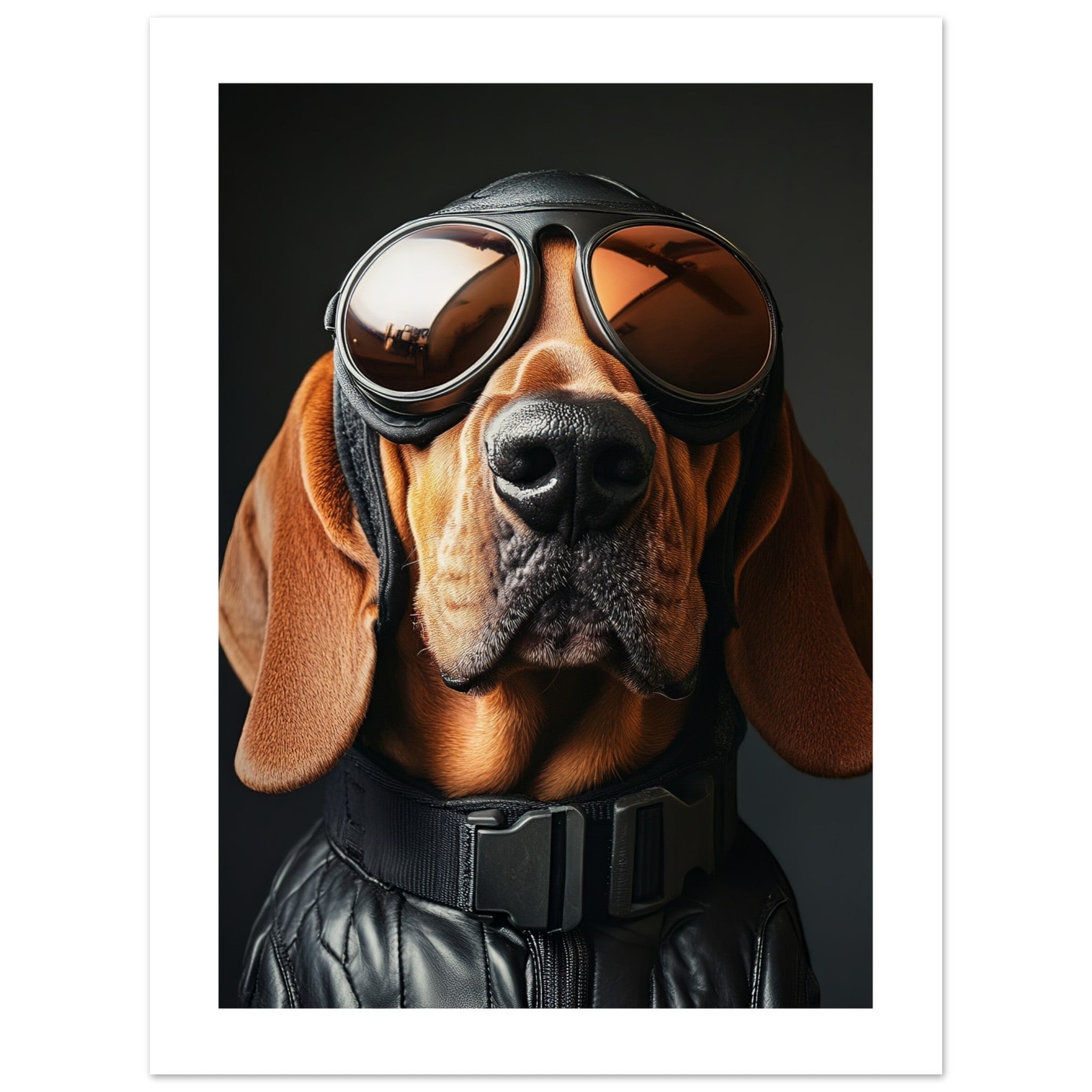 Bloodhound Dog Wearing Pilot Sunglasses 1