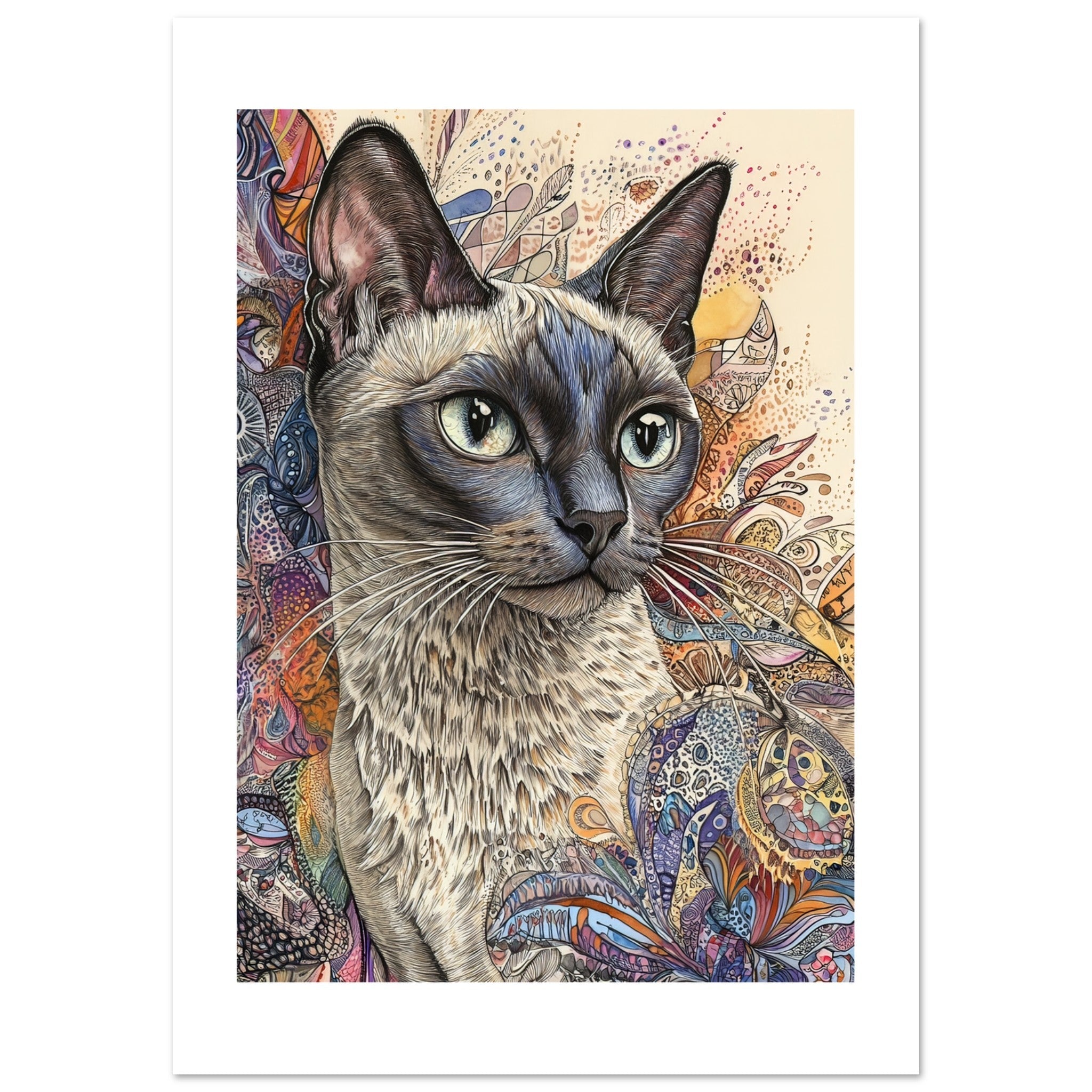 Burmese Cat Painted With Tone Pen 3