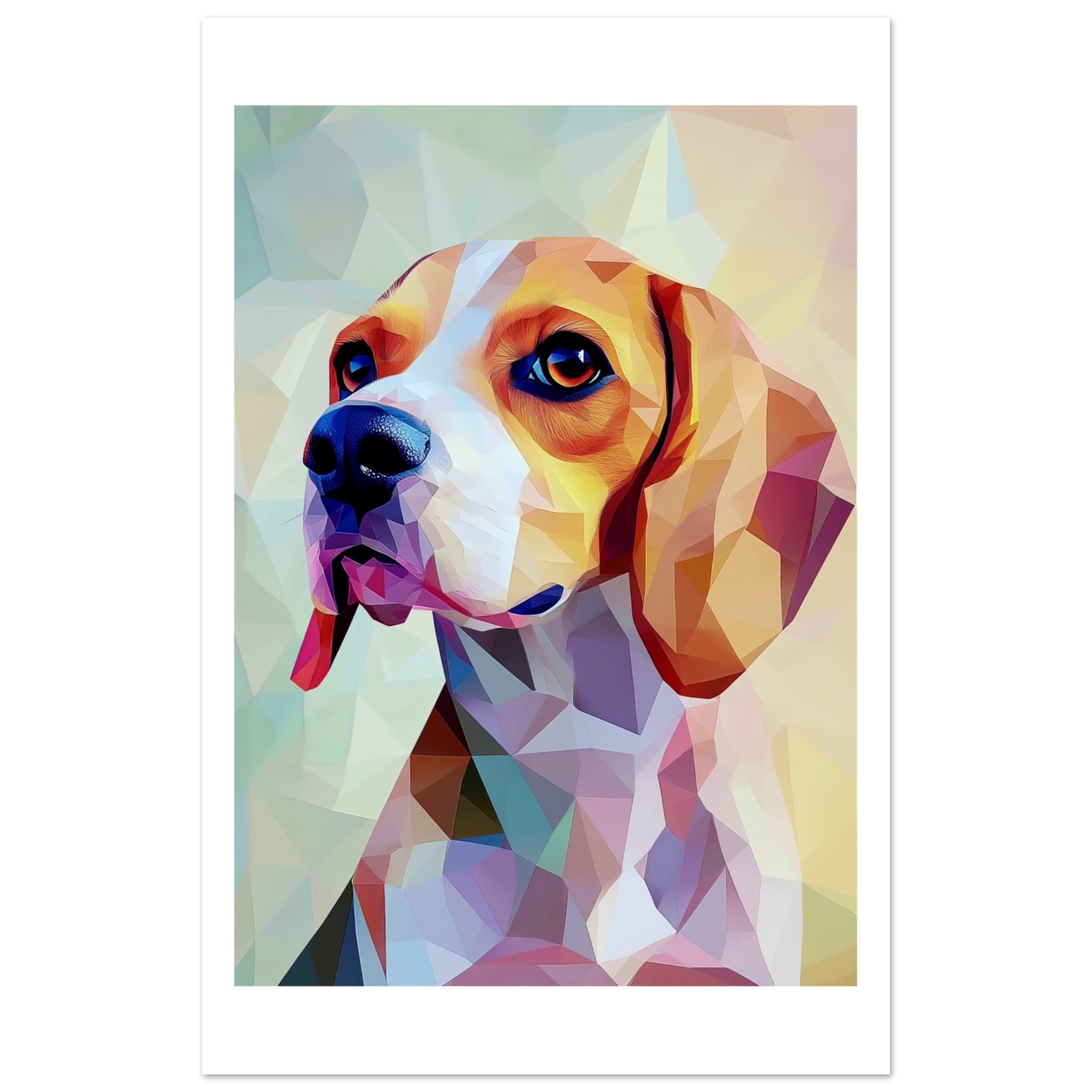 Beagle Dog Illustrated with Colorful Triangles 3