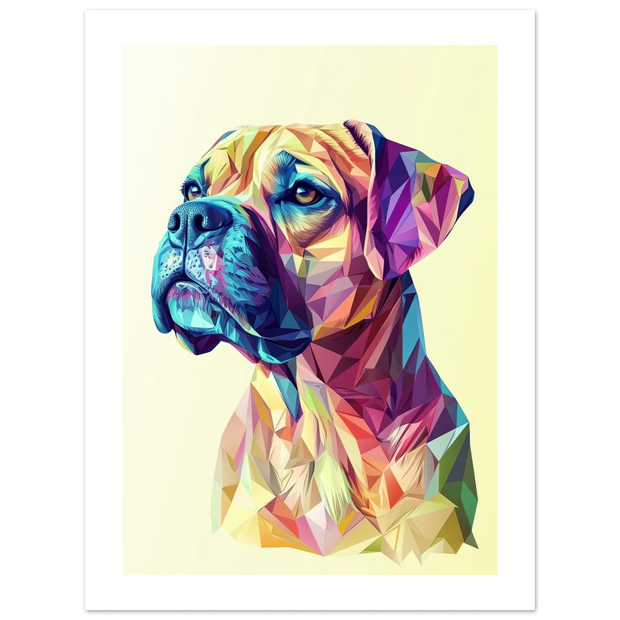Boerboel Dog Illustrated with Colorful Triangles 1