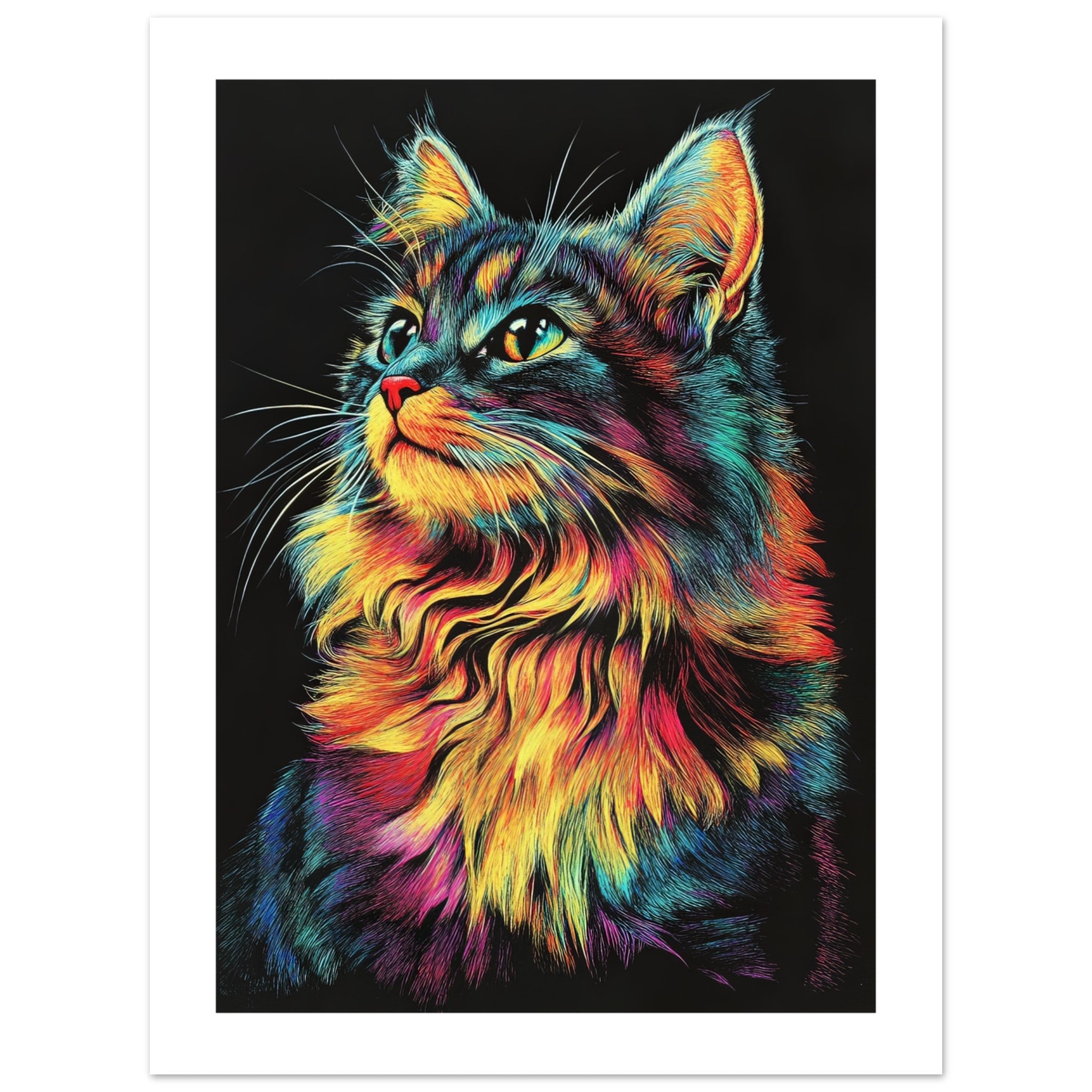 American Curl Cat Painted With Tone Pen 1