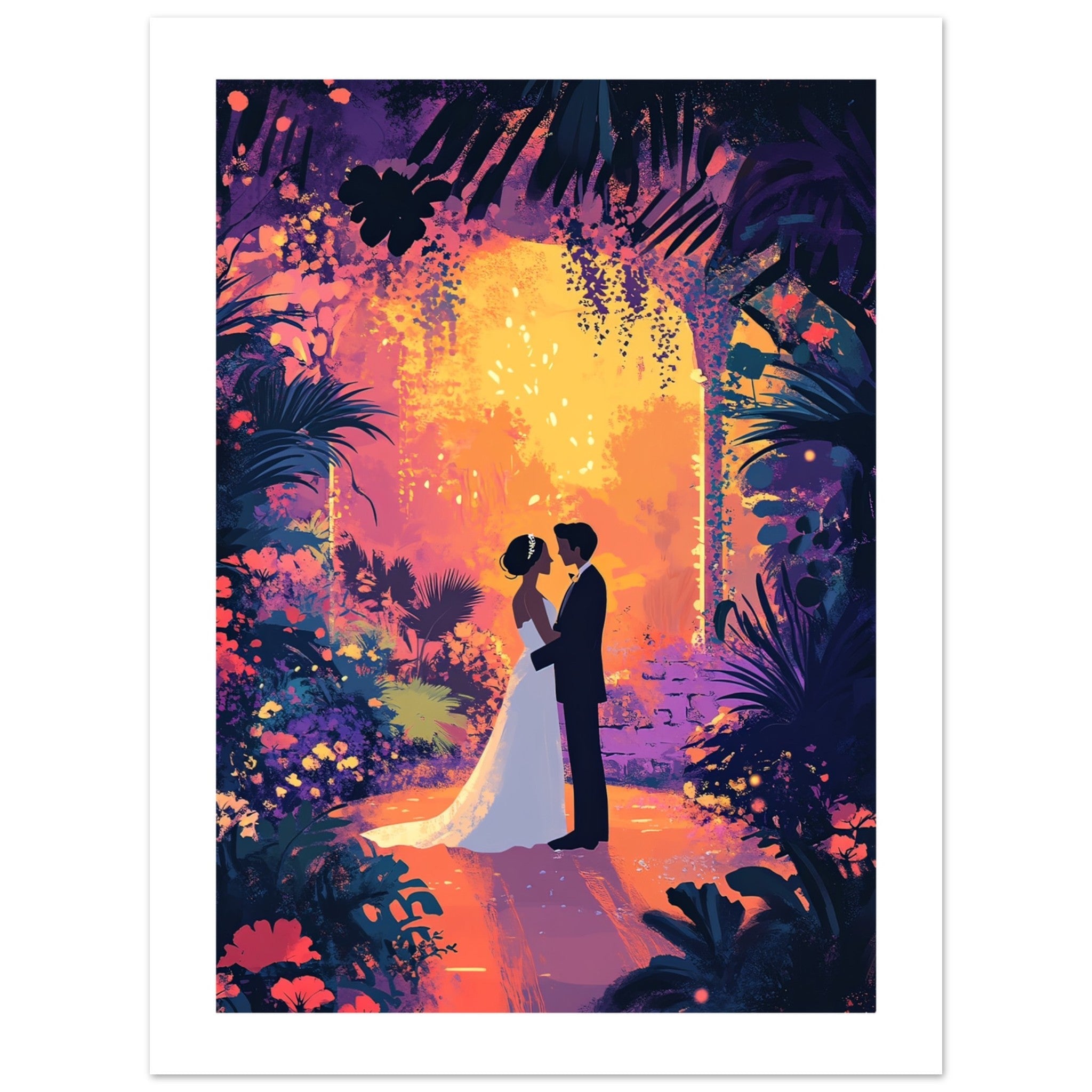 A wedding couple infront of a garden 2