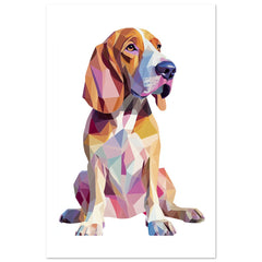 Bloodhound Dog Illustrated with Colorful Triangles