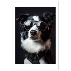 Border Collie Dog Wearing Pilot Sunglasses 2