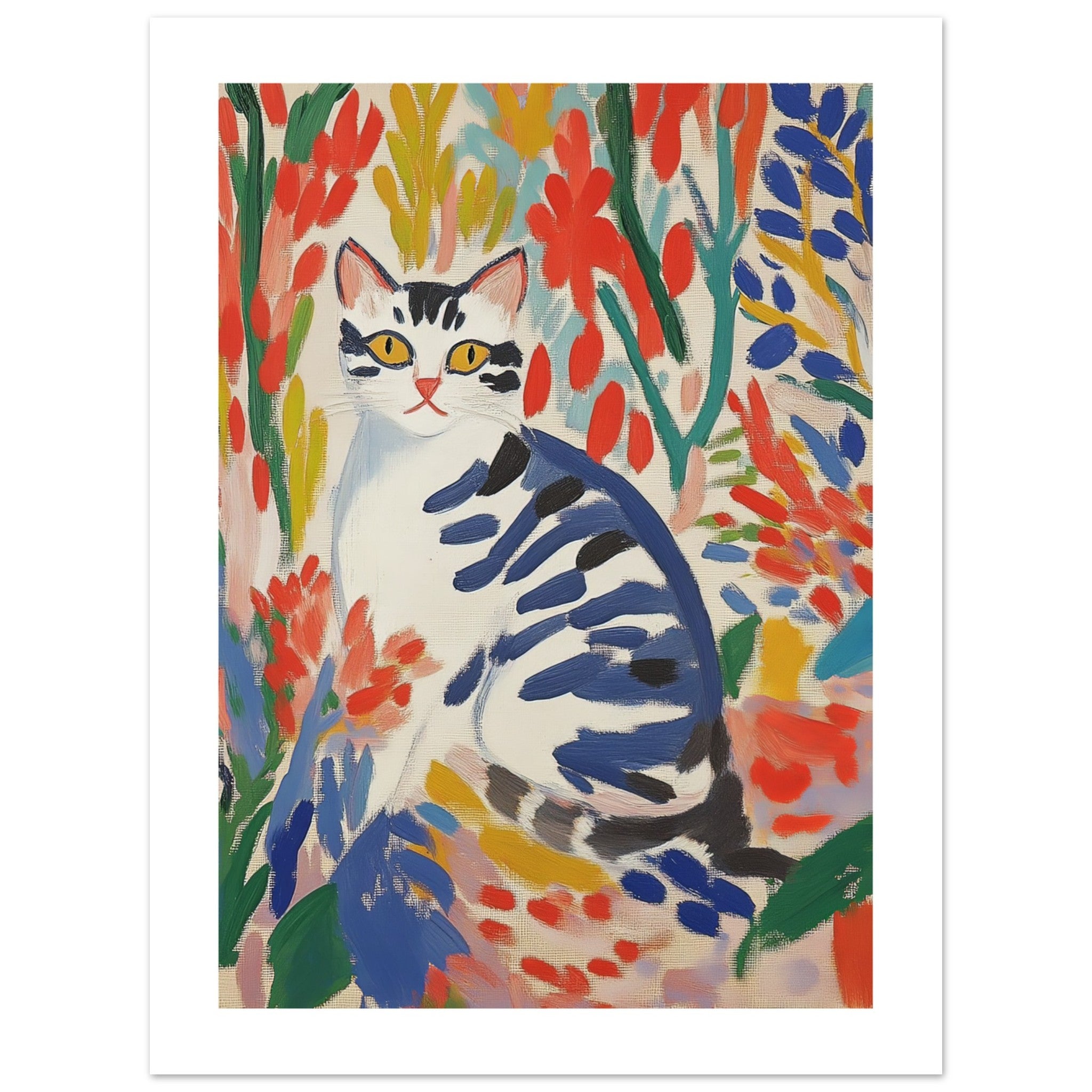 American Bobtail Cat Inspired by Matisse 3
