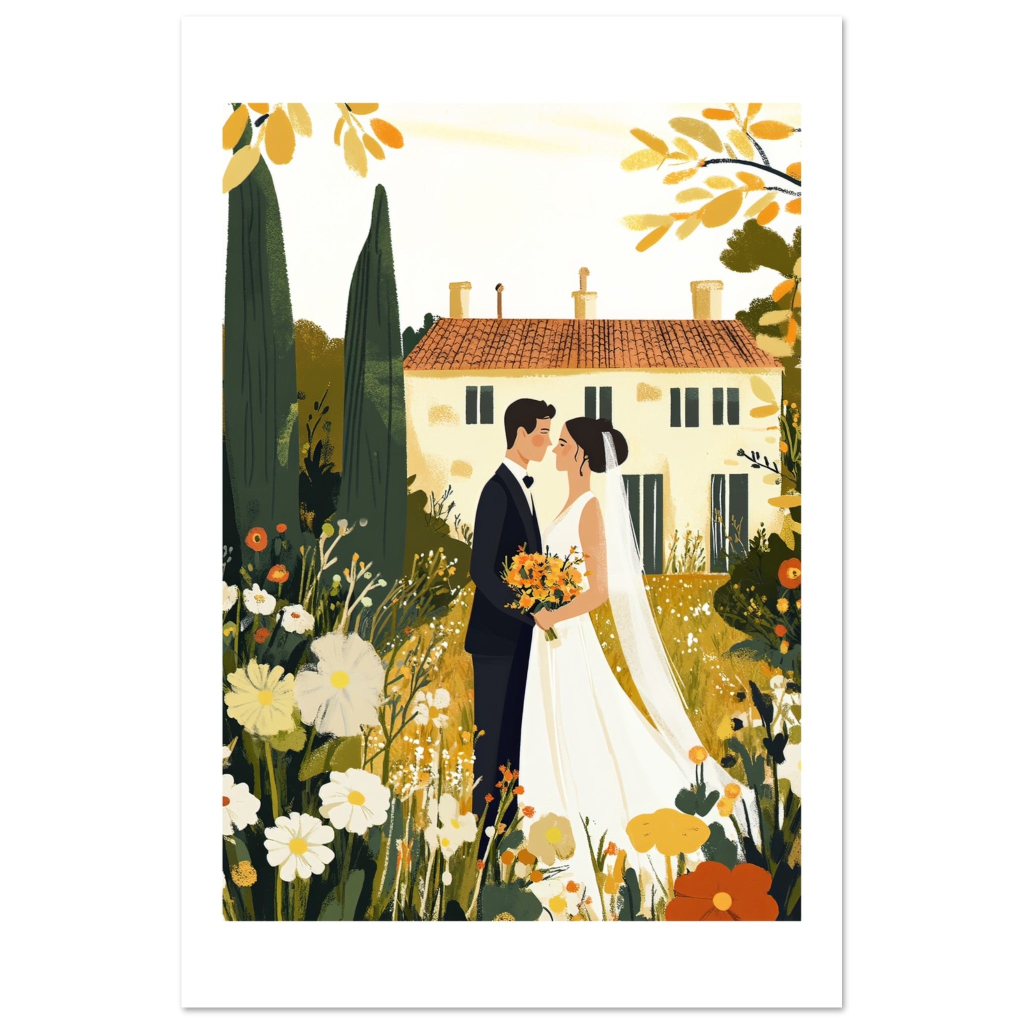 A wedding couple infront of a garden 1